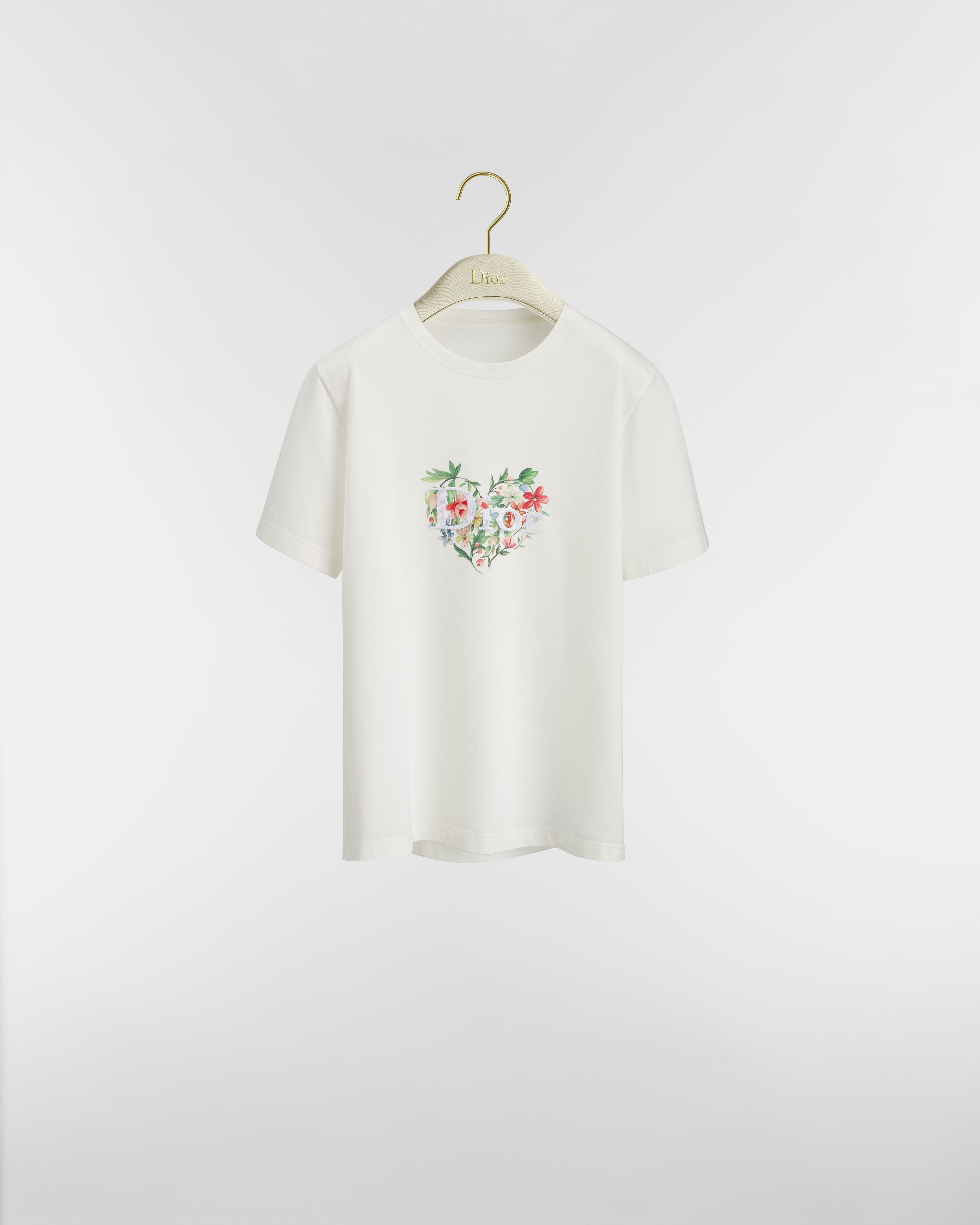 Dioramour フィット Tシャツ Floral Heart コットンジャージー E01