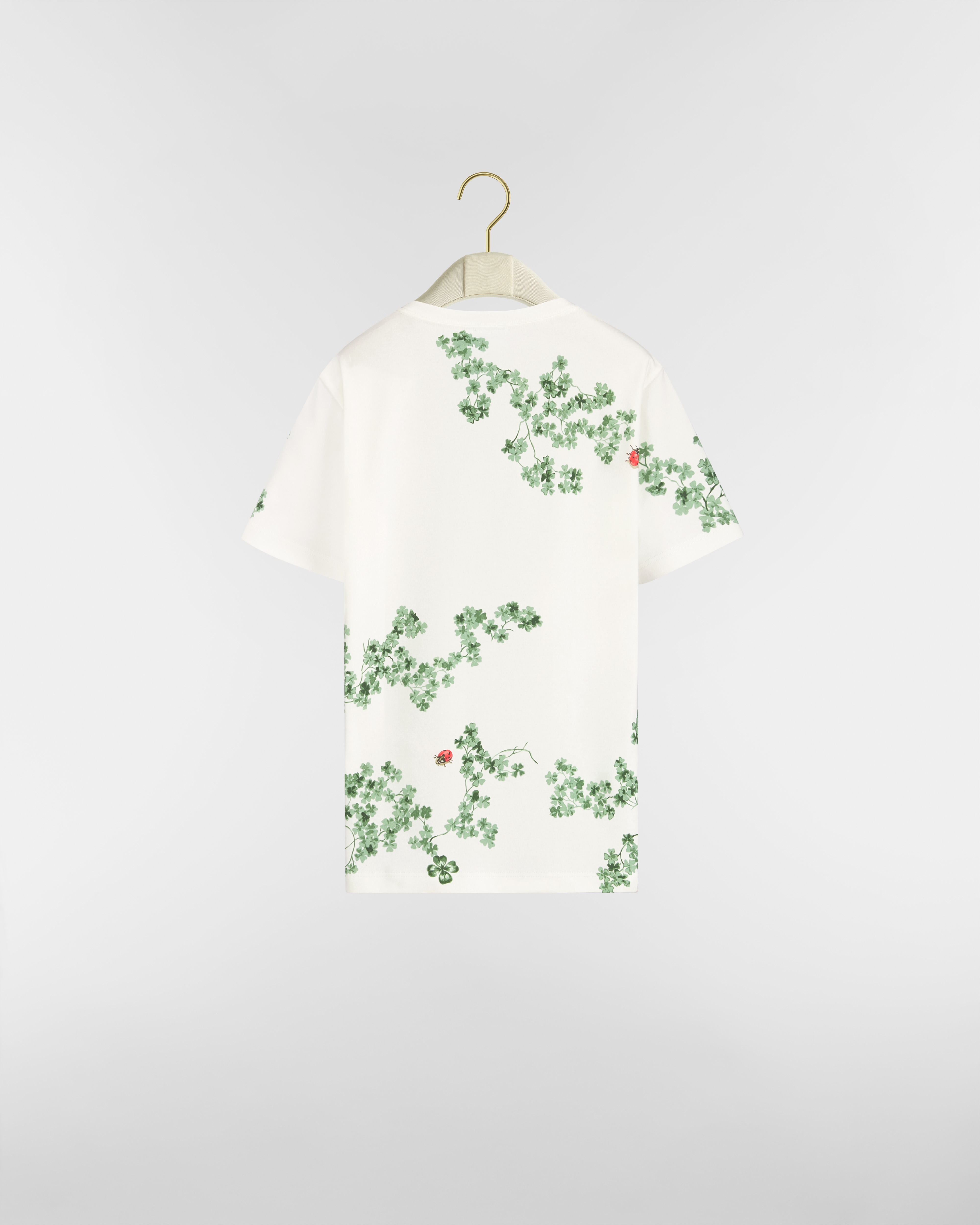 T-shirt ajusté Jersey de coton blanc à motif Toile de Jouy Clover vert E08