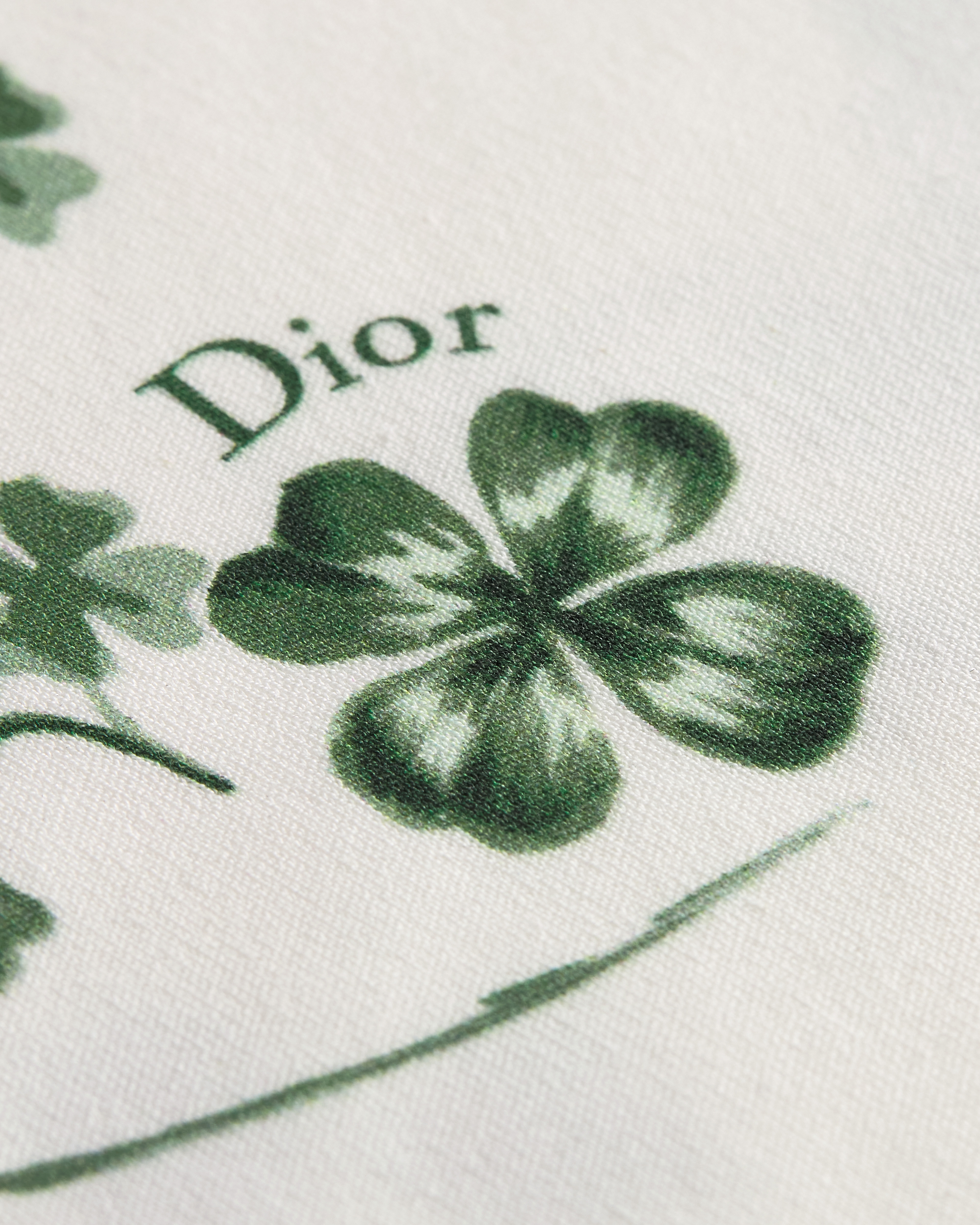 T-shirt ajusté Jersey de coton blanc à motif Toile de Jouy Clover vert E09