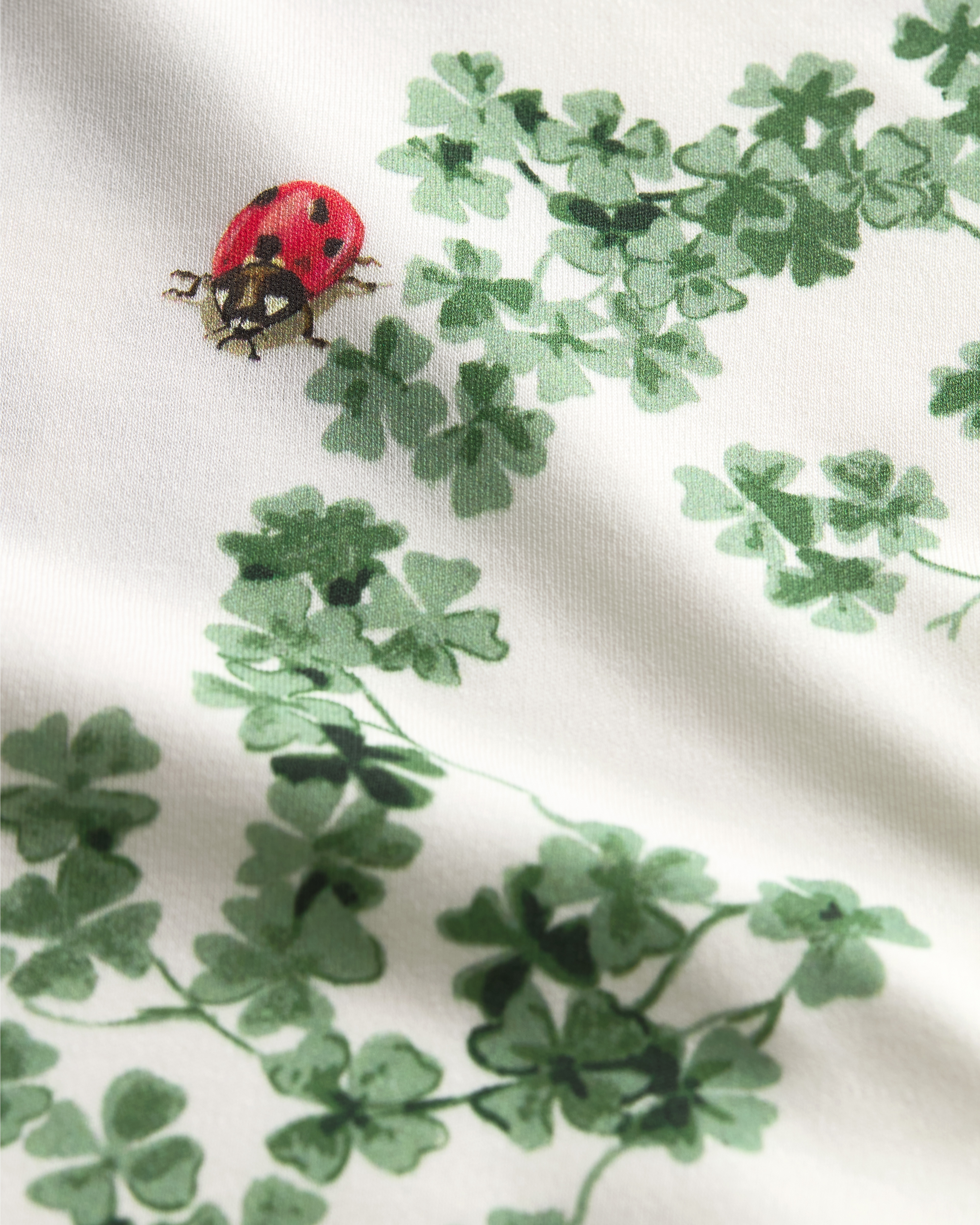 T-shirt ajusté Jersey de coton blanc à motif Toile de Jouy Clover vert E10