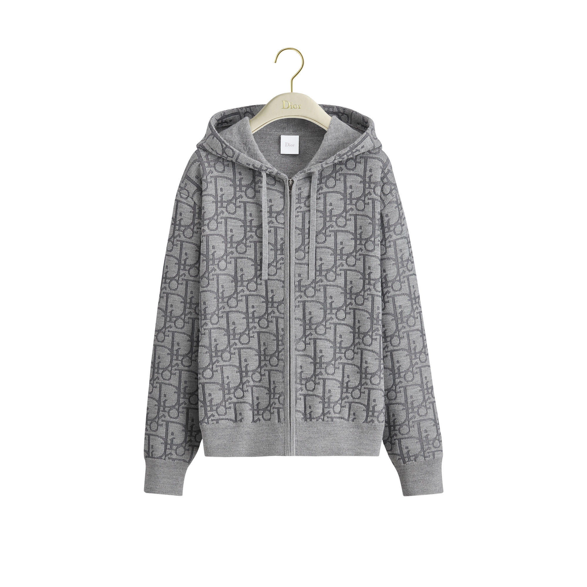  ผ้าแจ็กการ์ดผสมผ้าวูลลาย Dior Oblique สีเทา