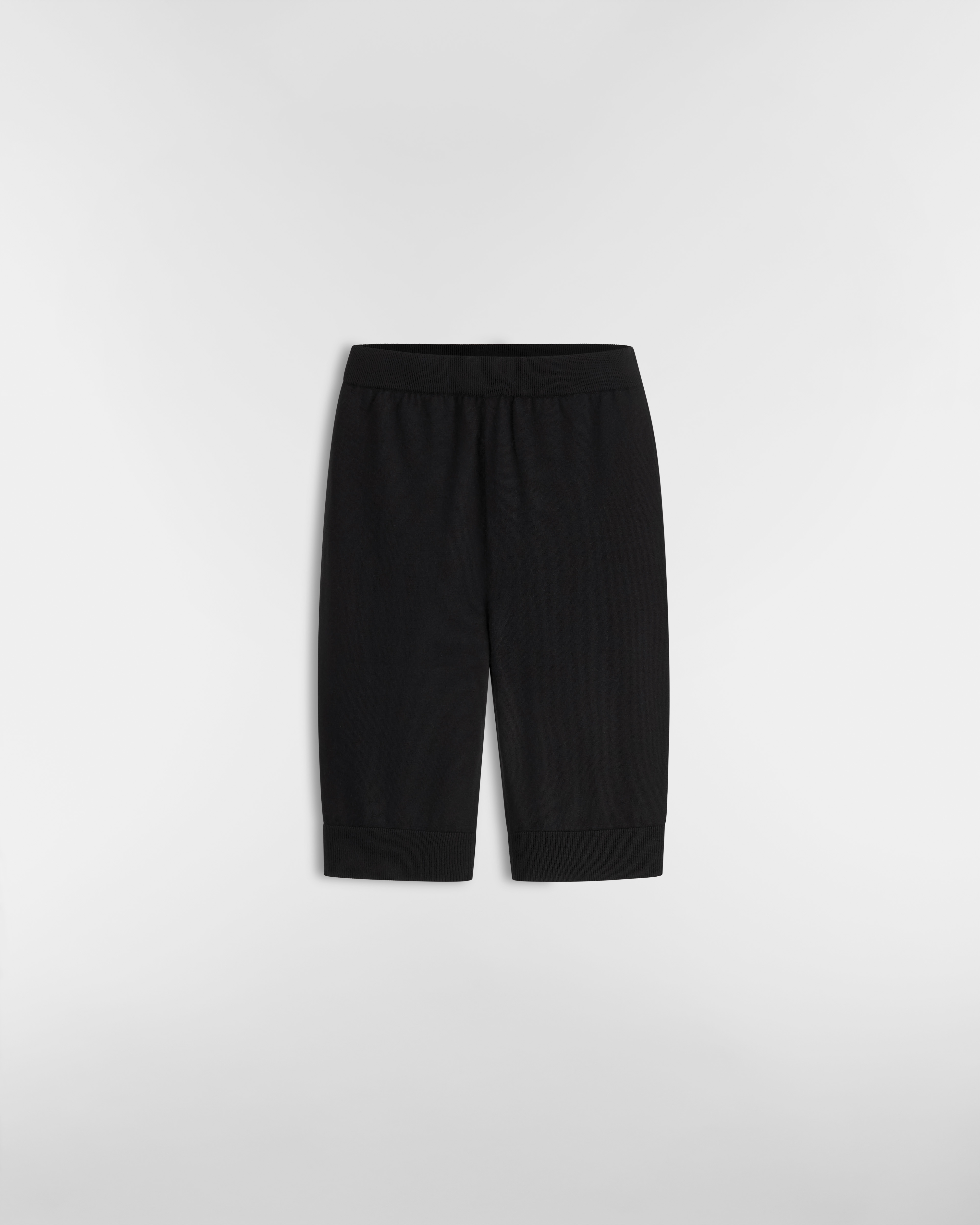 Nauwsluitende korte broek Breisel van zwart kasjmier en zijde E01
