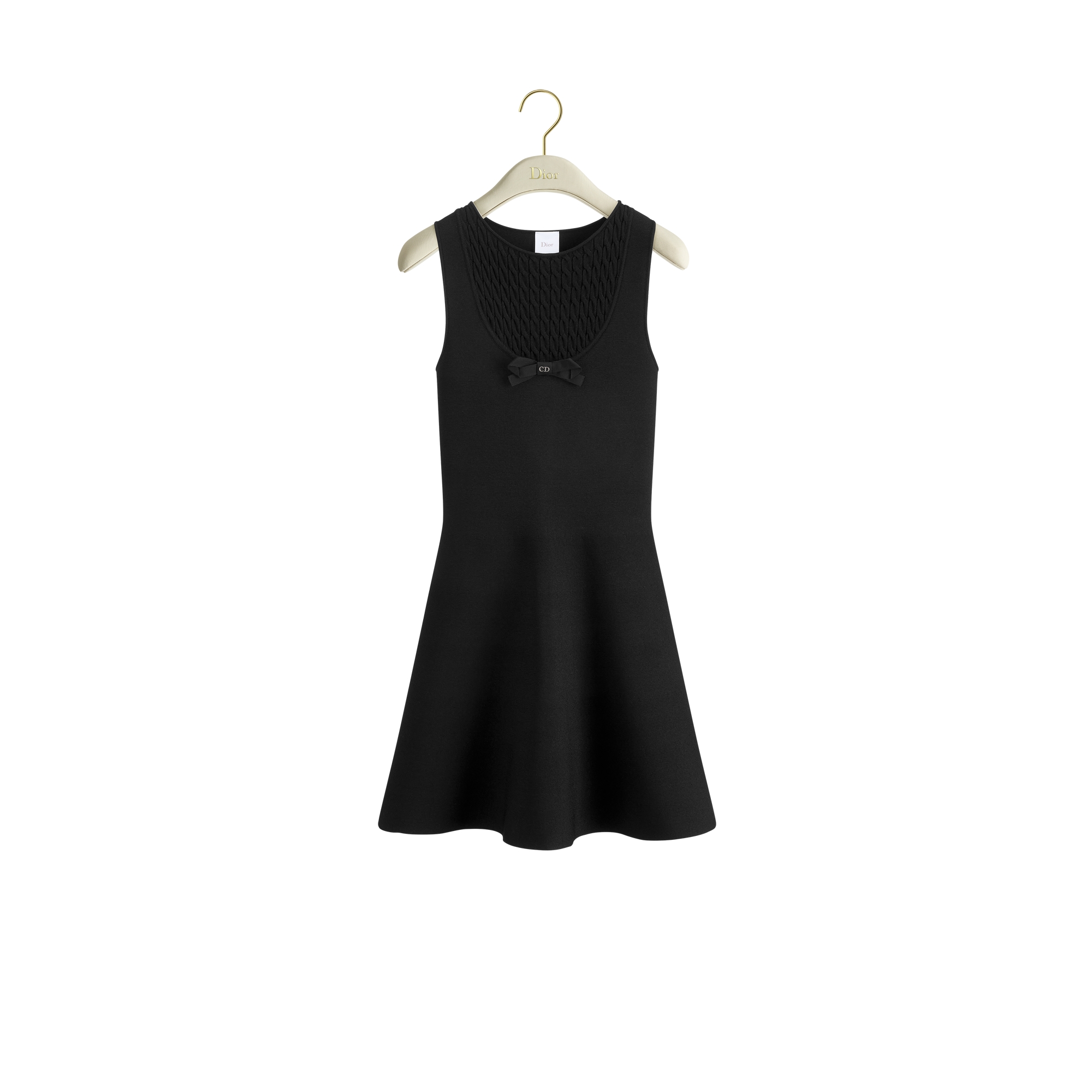 Short Flared Dress Black Technical Knit | DIOR