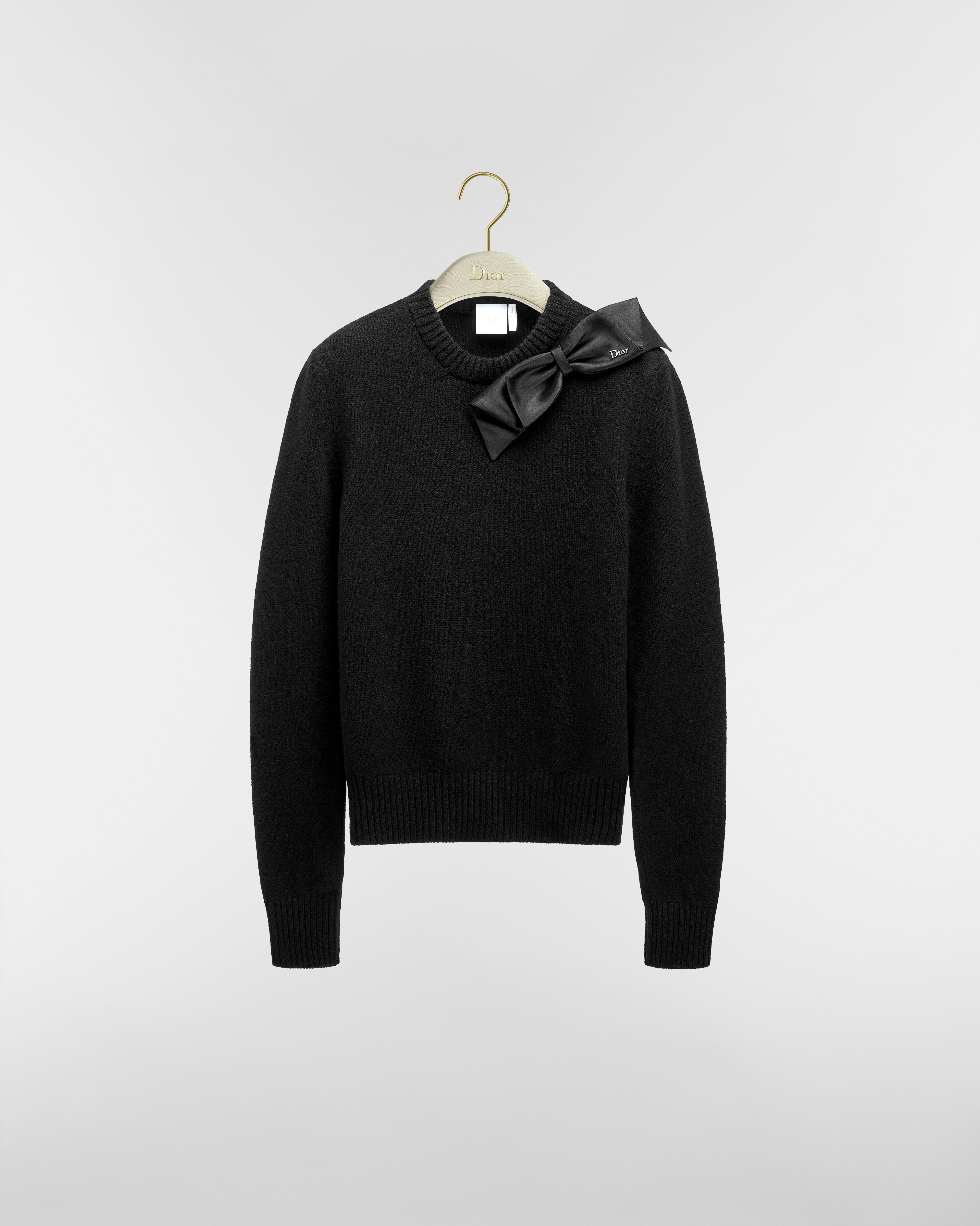 Cropped-Pullover Wollstrick in Schwarz