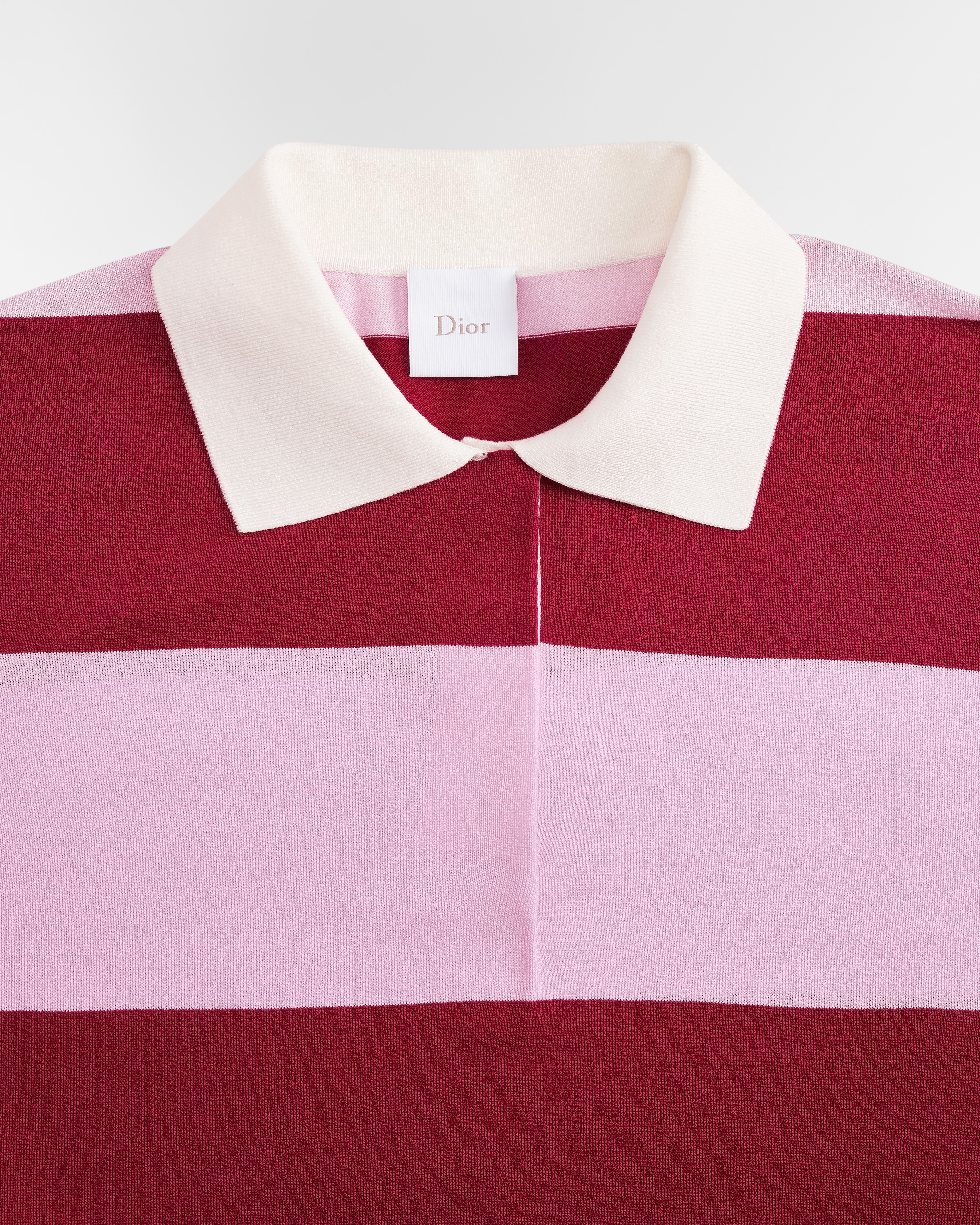 Dior Marinière-polo met lange mouwen Gebreid van rood en roze katoen E09