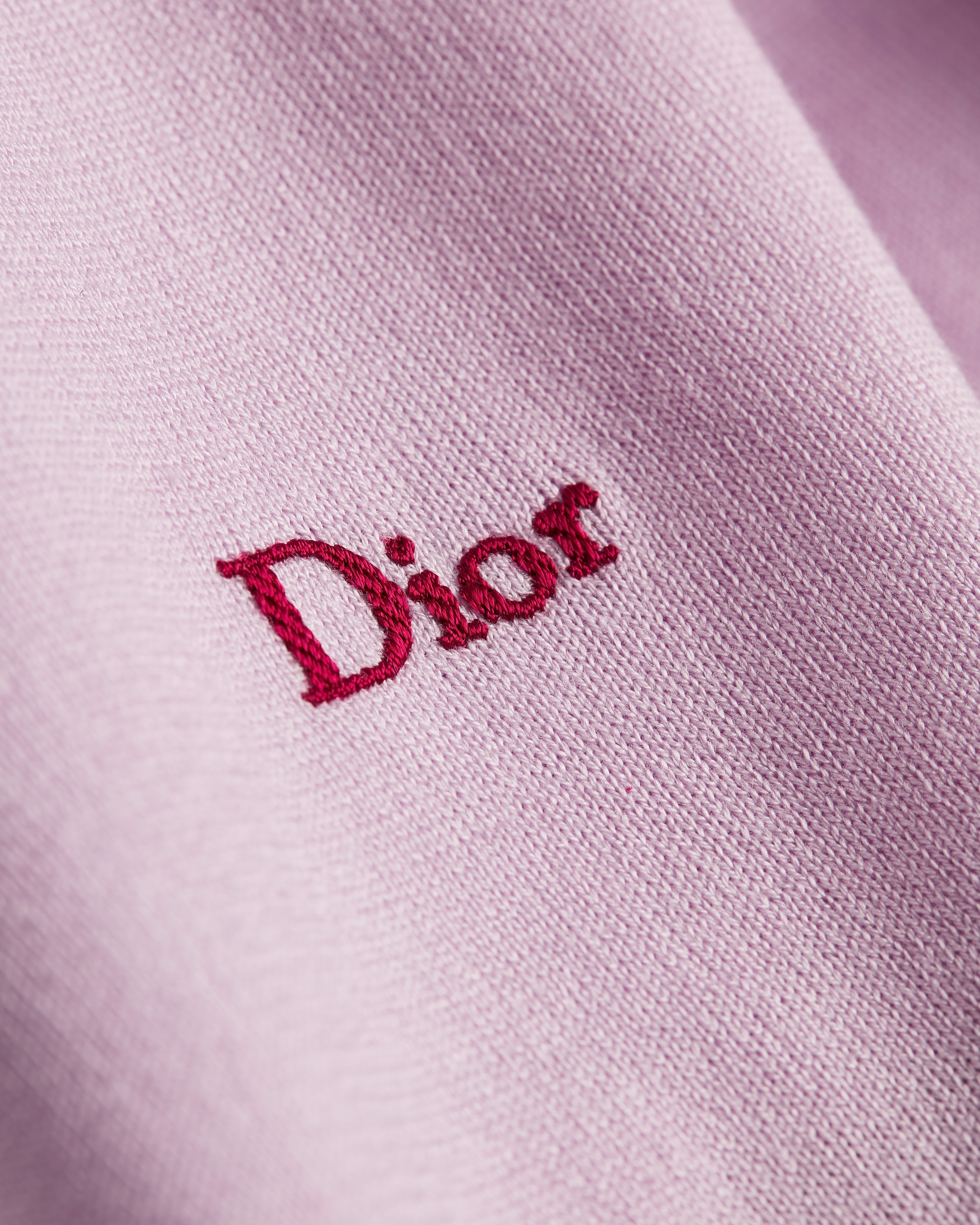 Dior Marinière-polo met lange mouwen Gebreid van rood en roze katoen E10