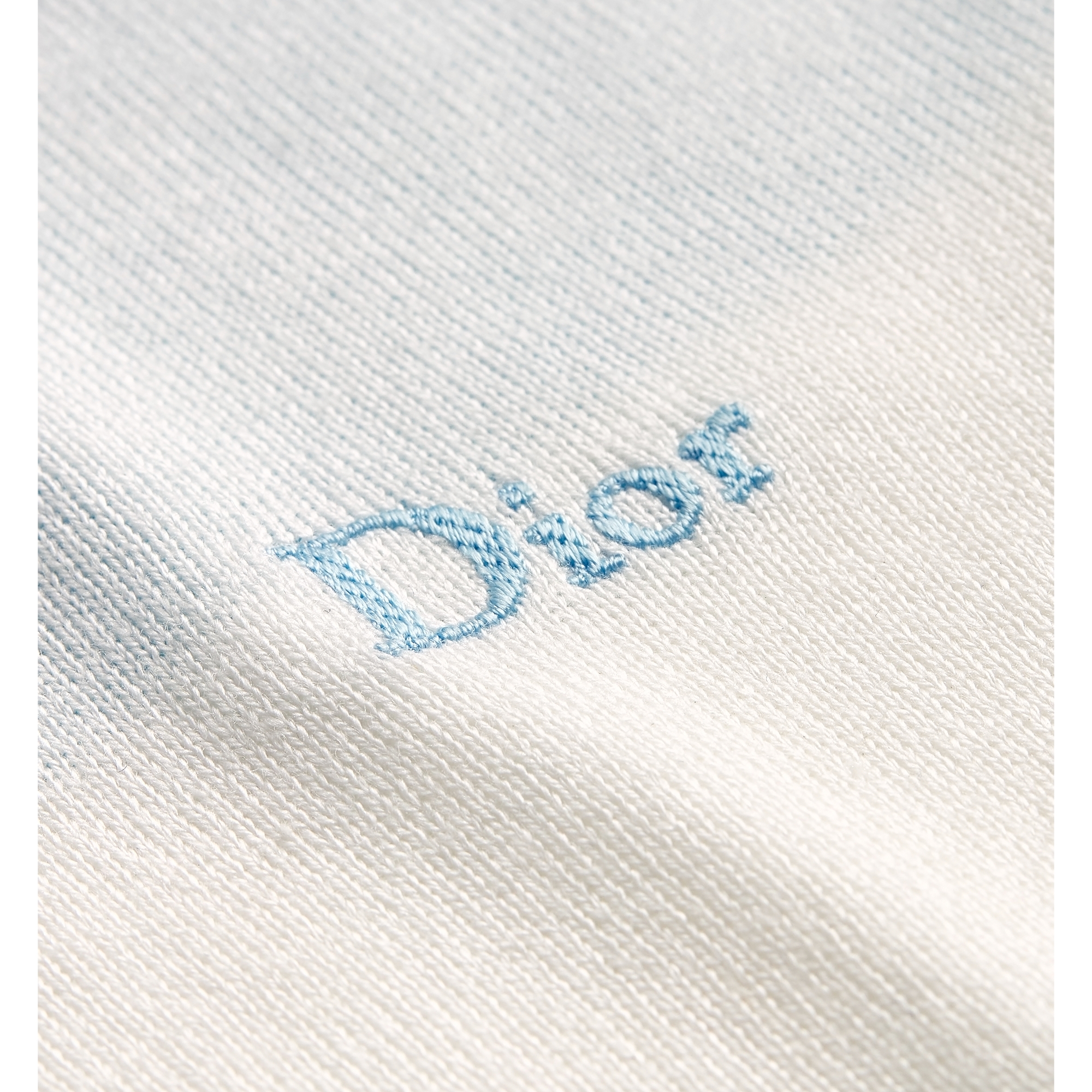 Dior Marinière Long-Sleeved Polo Shirt Blue and Ecru Cotton Knit E10