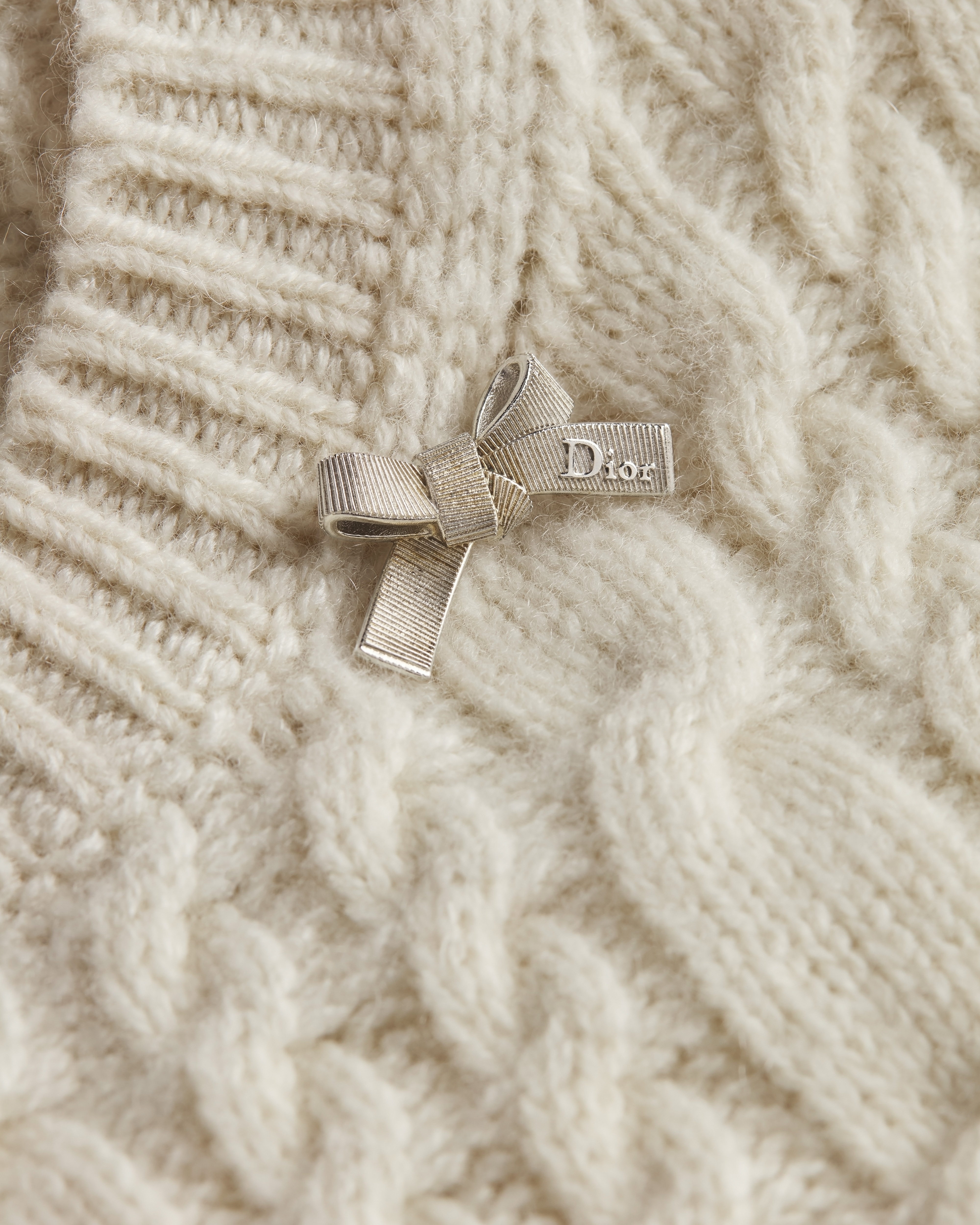 Pull Maille torsadée de cachemire écru E09