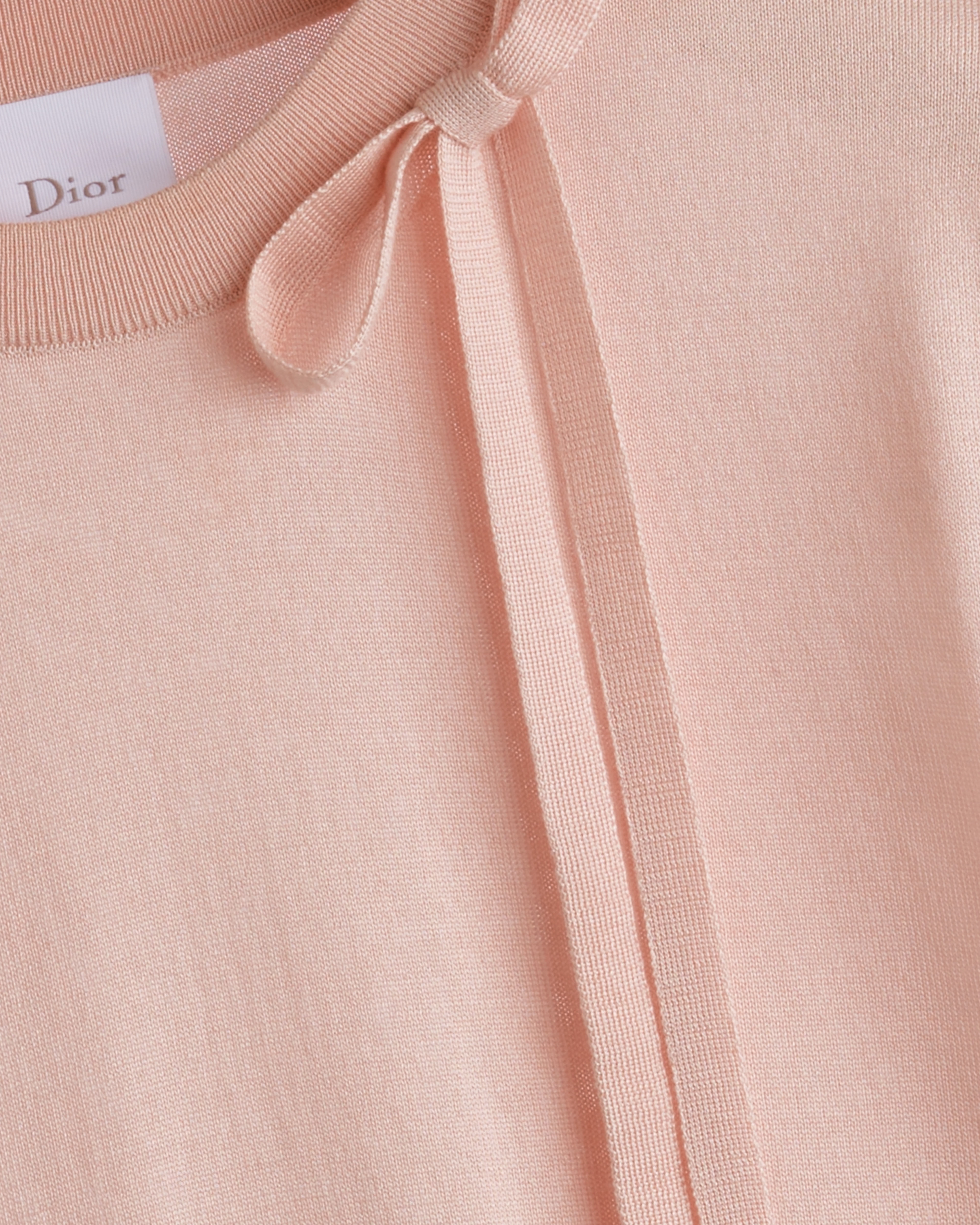 Short-Sleeved Fitted Sweater Pink Silk Knit E09