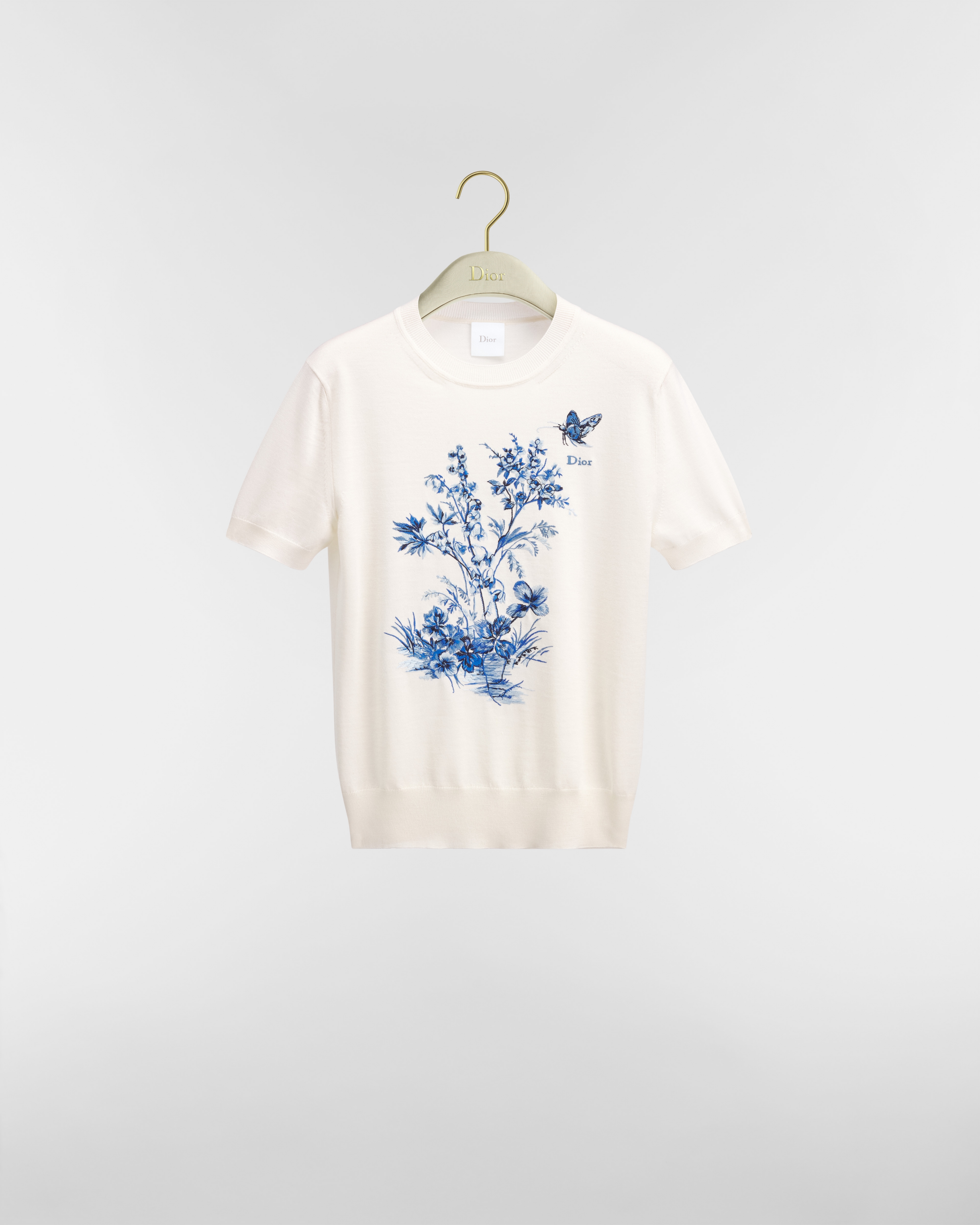 Short-Sleeved Embroidered Sweater