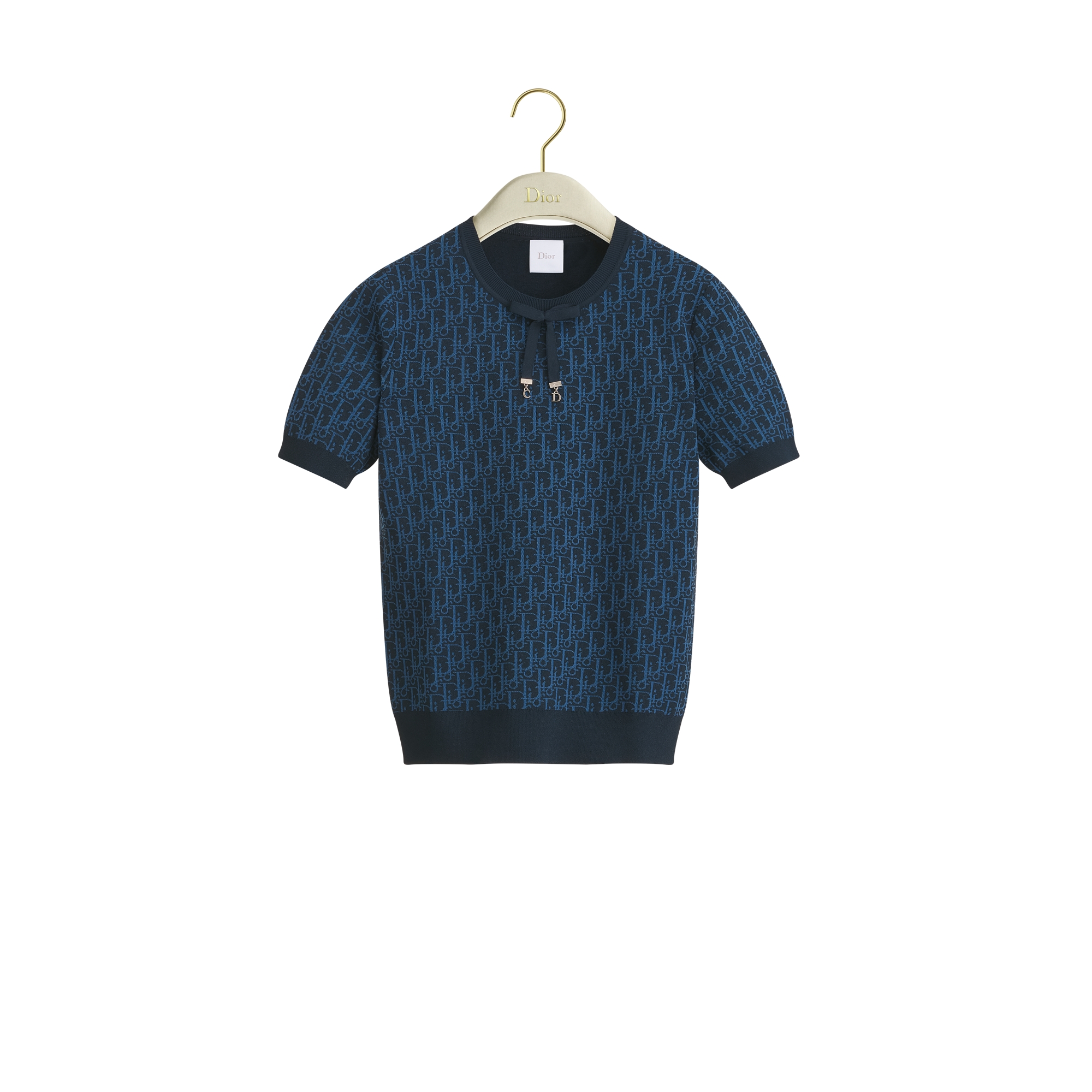  ผ้าแจ็กการ์ดเทคนิคัลลาย Dior Oblique สีน้ำเงินเนวี่