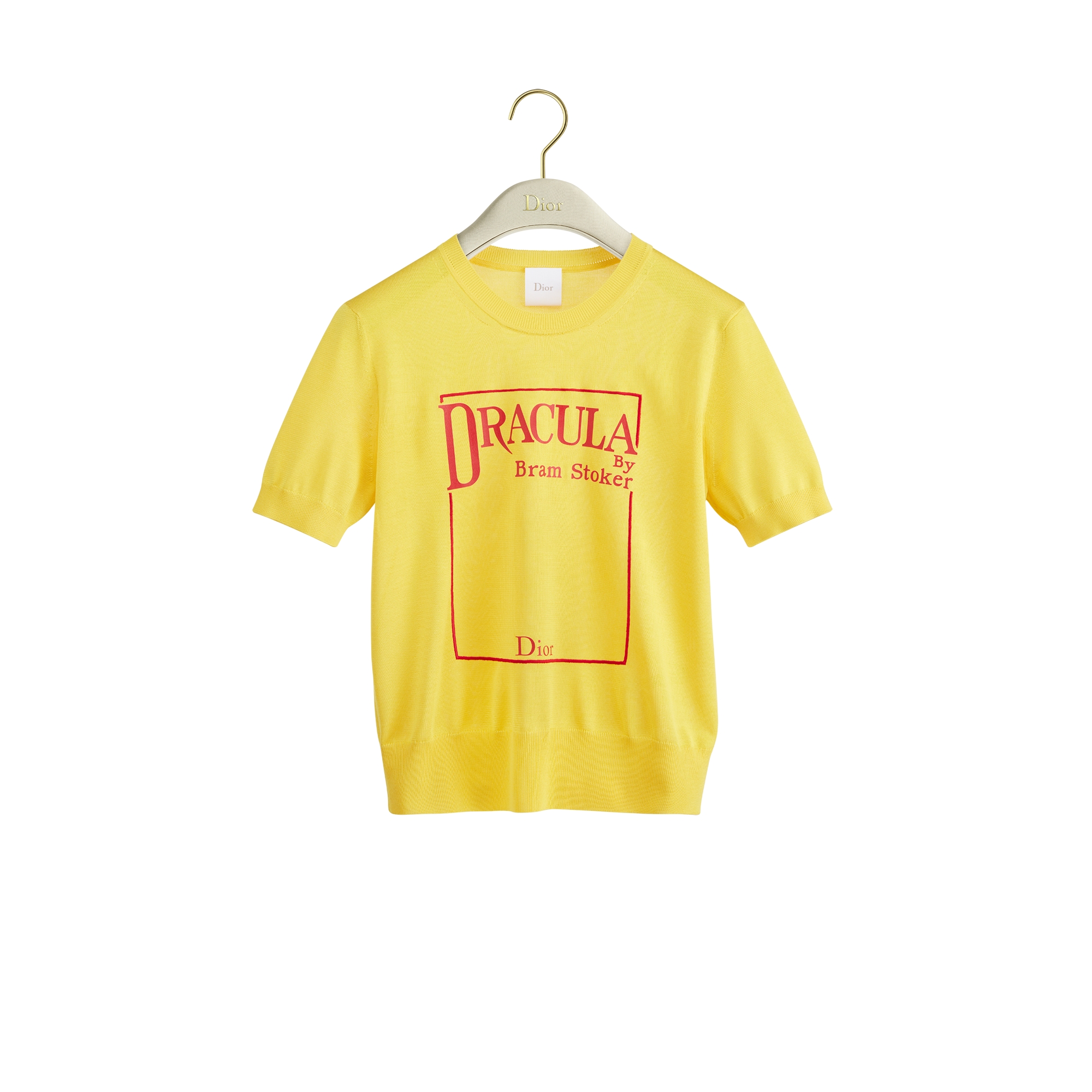 Book Cover Short-Sleeved Sweater Yellow and Red Silk Knit E01