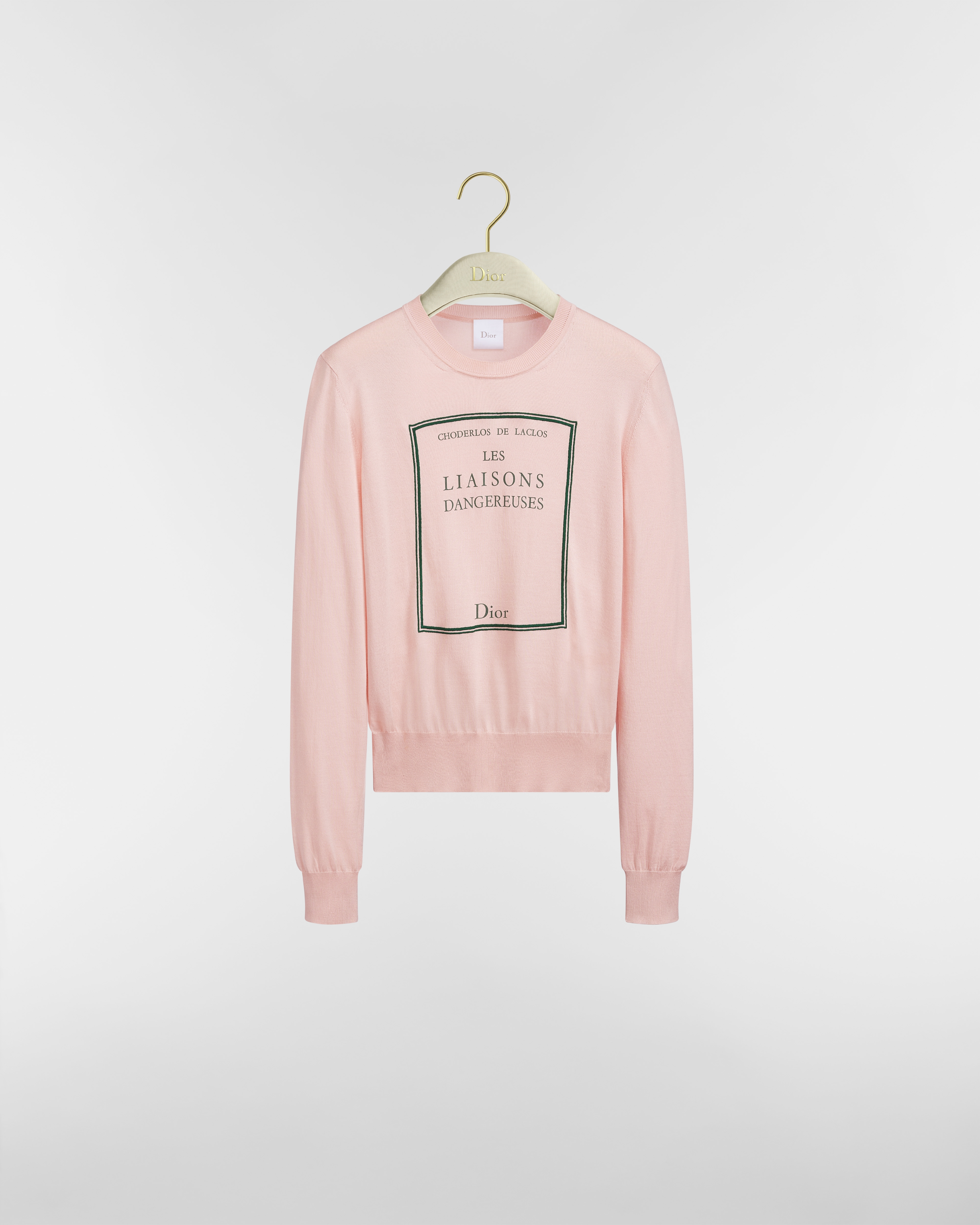 Suéter Book Cover Punto de seda rosa y negro E01