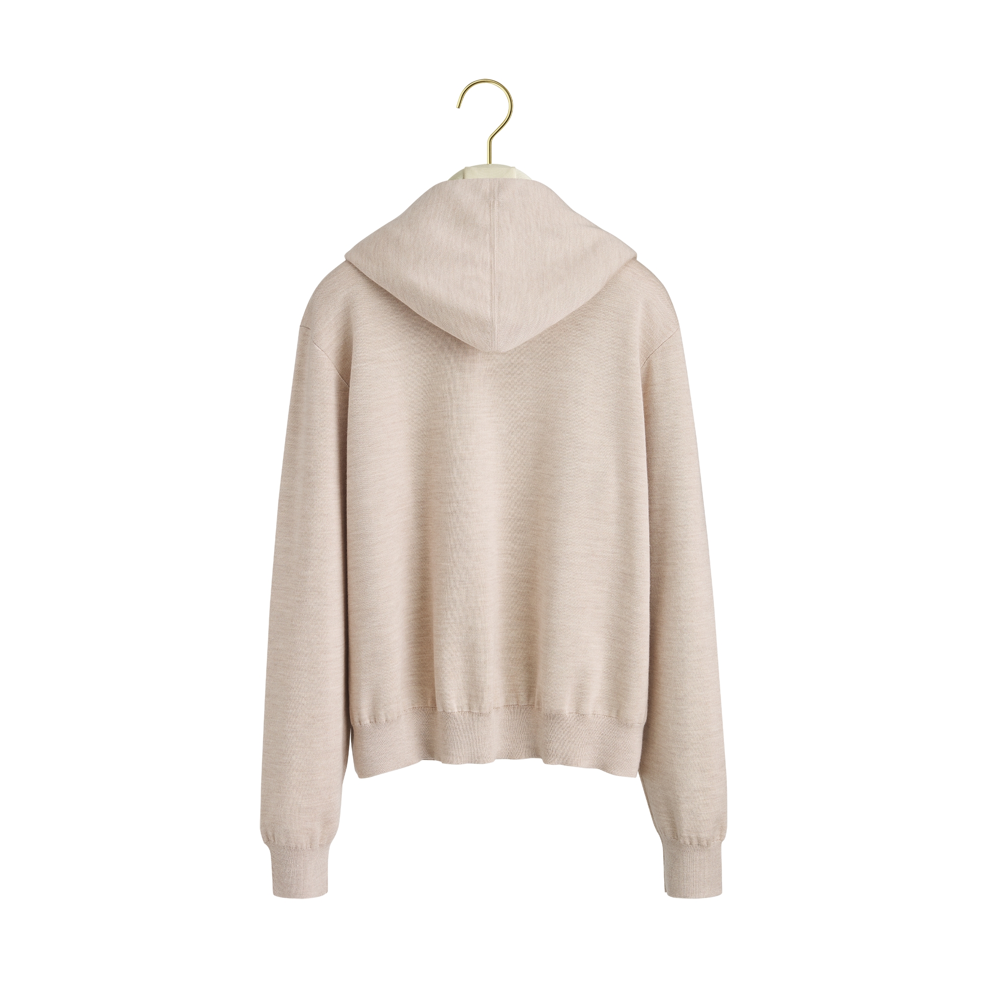 Book Cover Hooded Sweatshirt Beige and Black Cashmere-Silk Blend E08