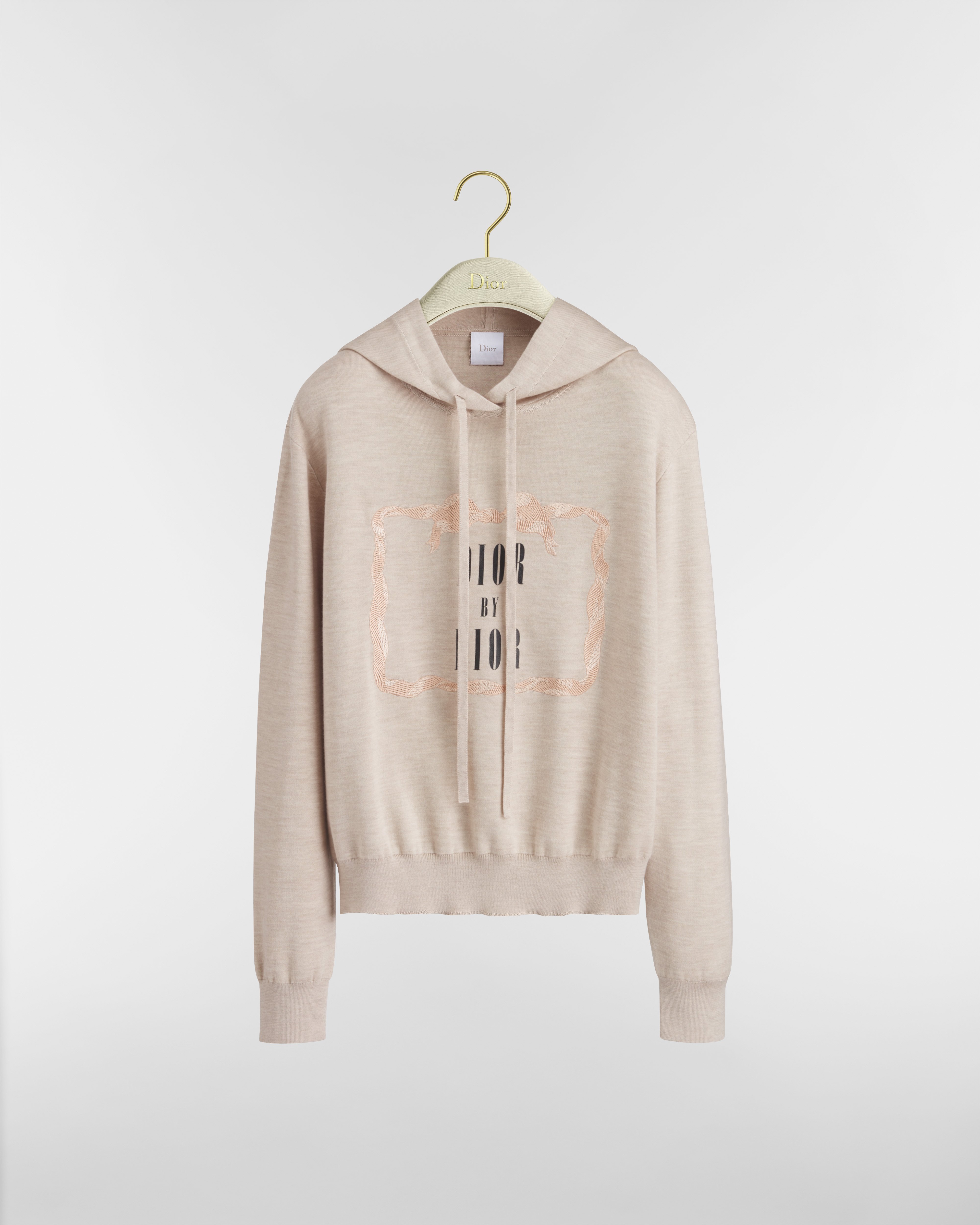 Sudadera con capucha Book Cover Mezcla de cachemira y seda beige y negra