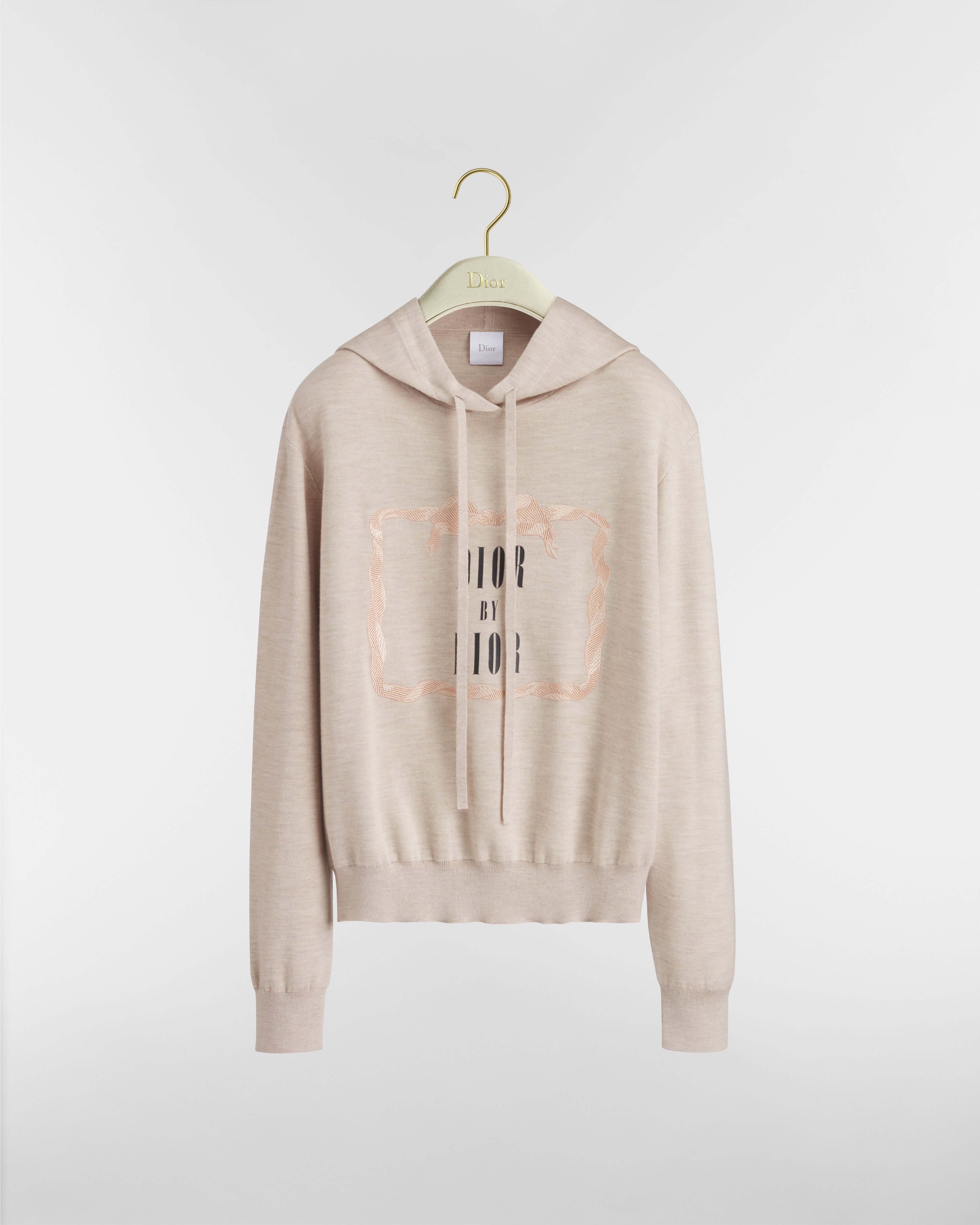 Book Cover Hooded Sweatshirt Beige and Black Cashmere-Silk Blend