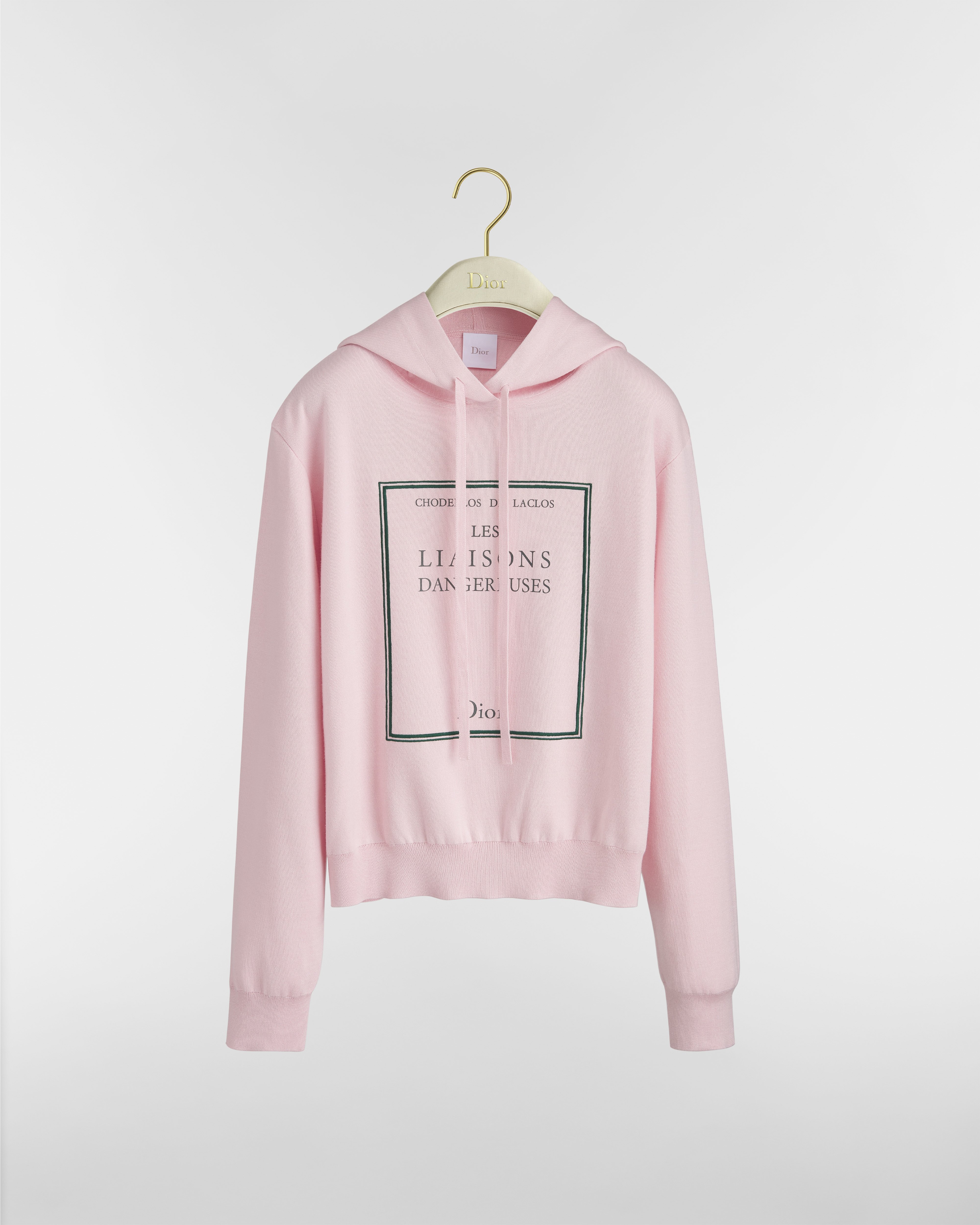 Book Cover Hooded Sweatshirt Pink and Black Cashmere-Silk Blend