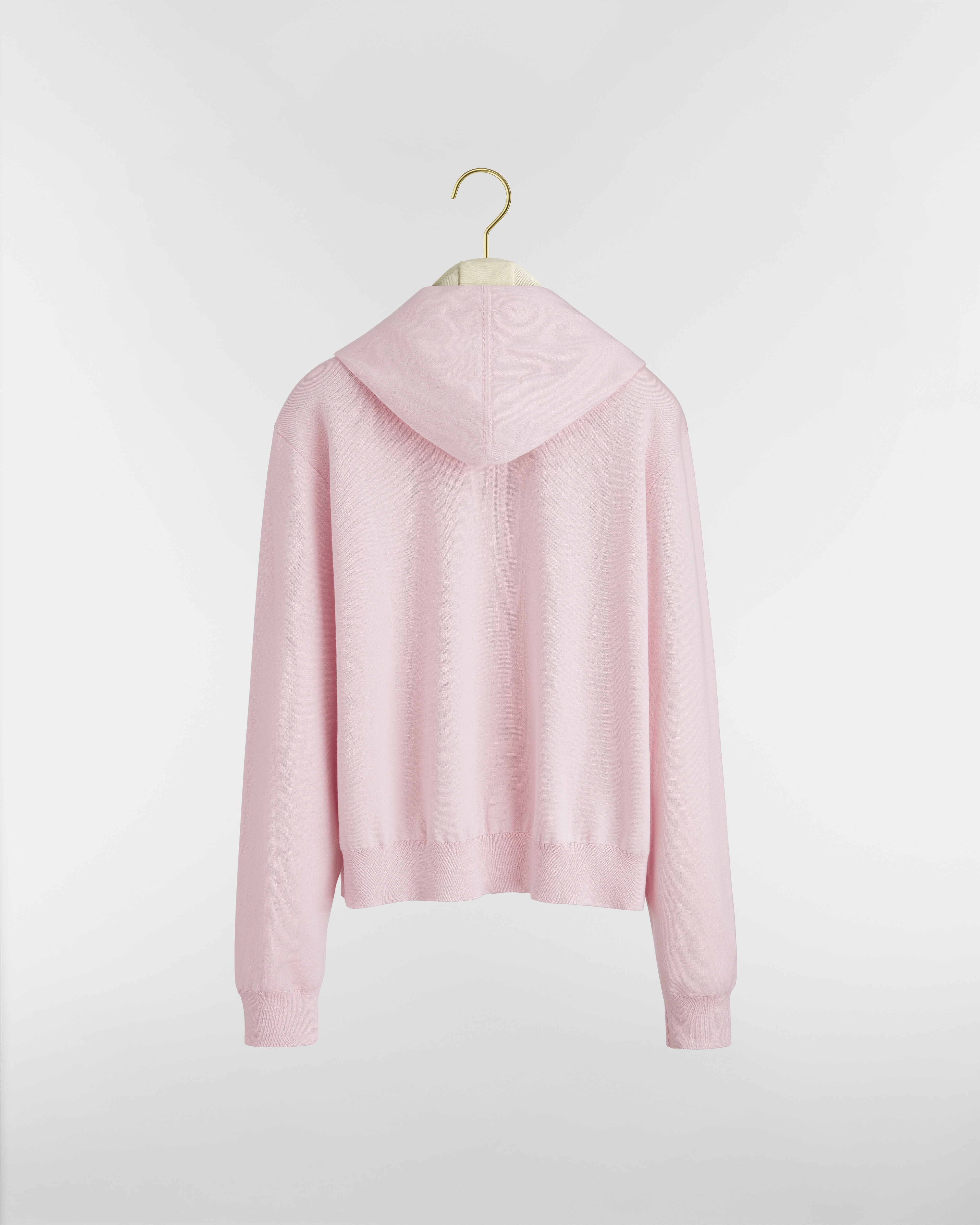 Sweatshirt à capuche Book Cover Cachemire et soie mélangés roses et noirs E08