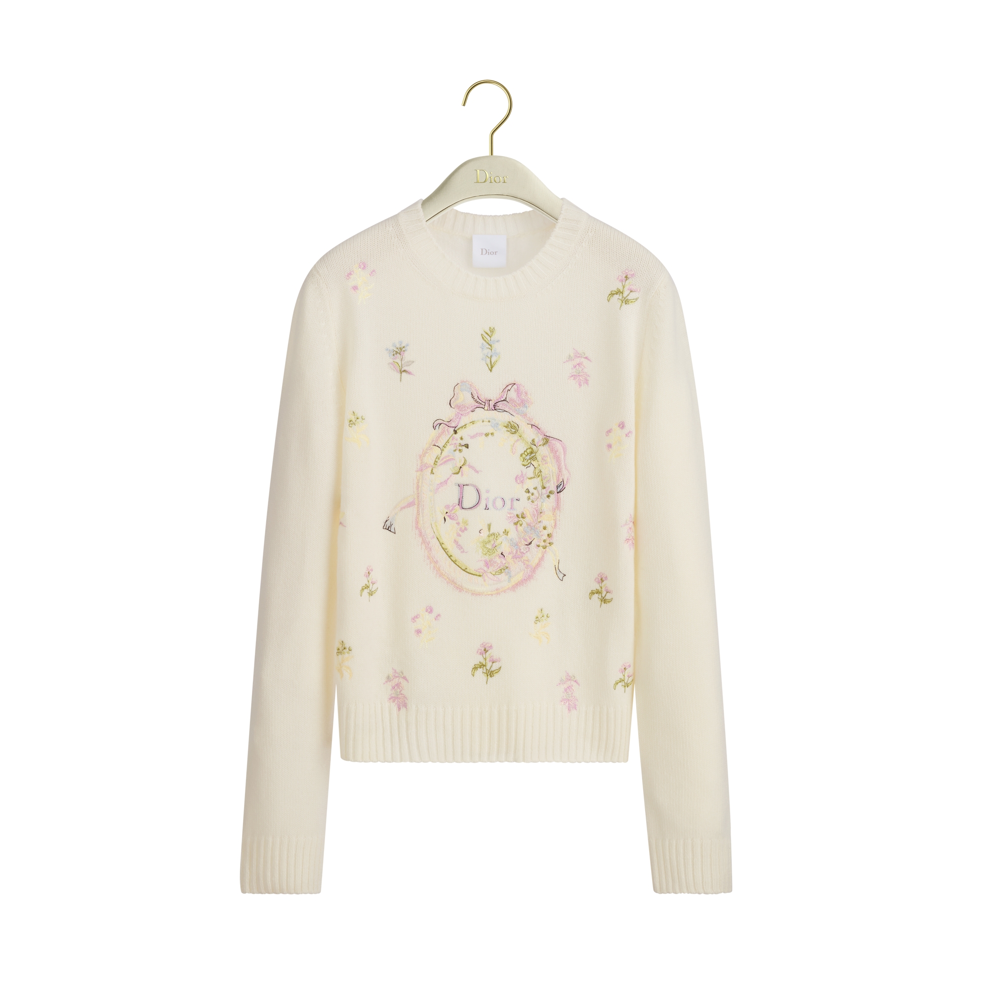 Embroidered Sweater Multicolor Cashmere and Wool Knit with Dior