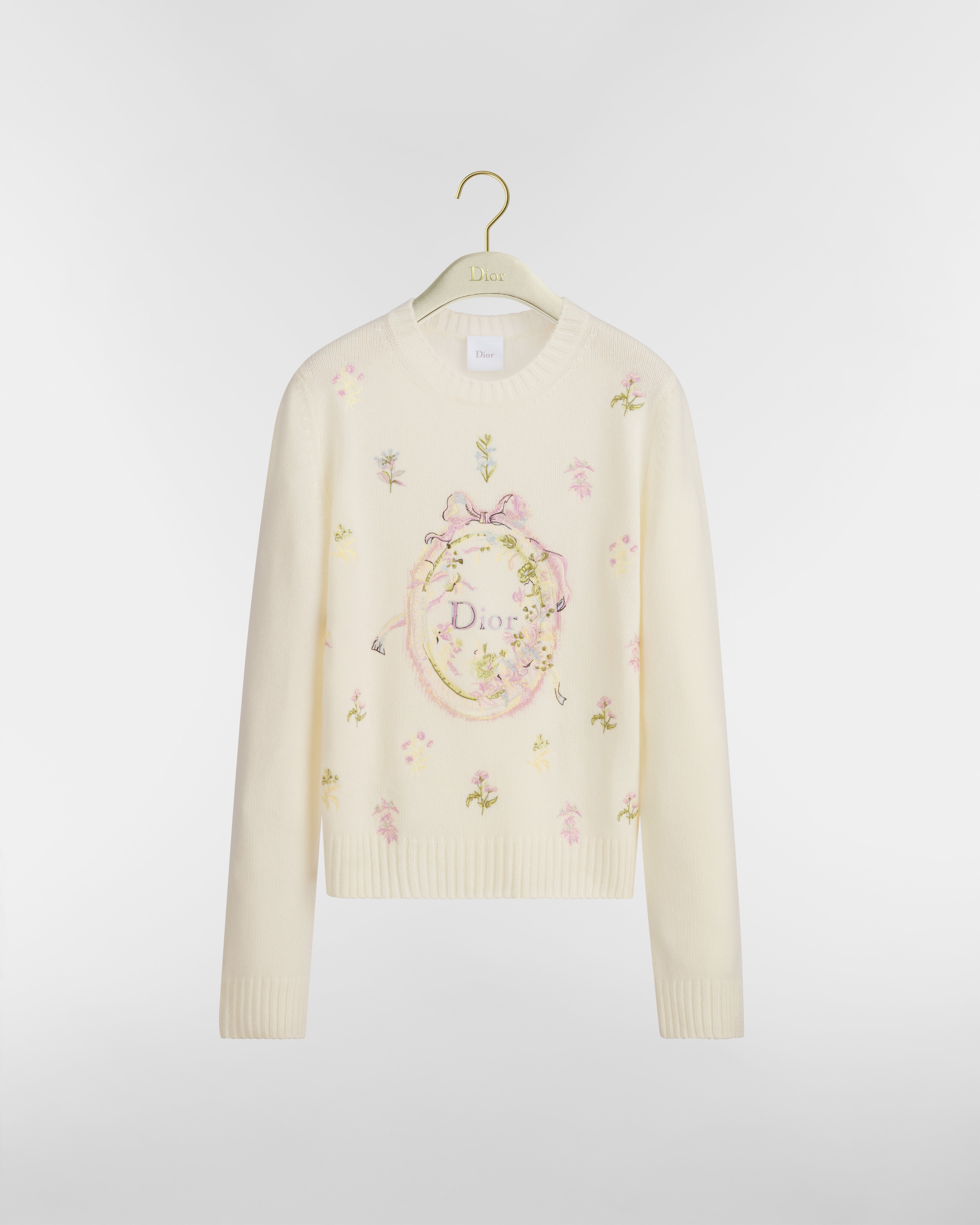 Suéter bordado Malha de cashmere e lã multicolorida com motivo Dior Velvet Bloom E01