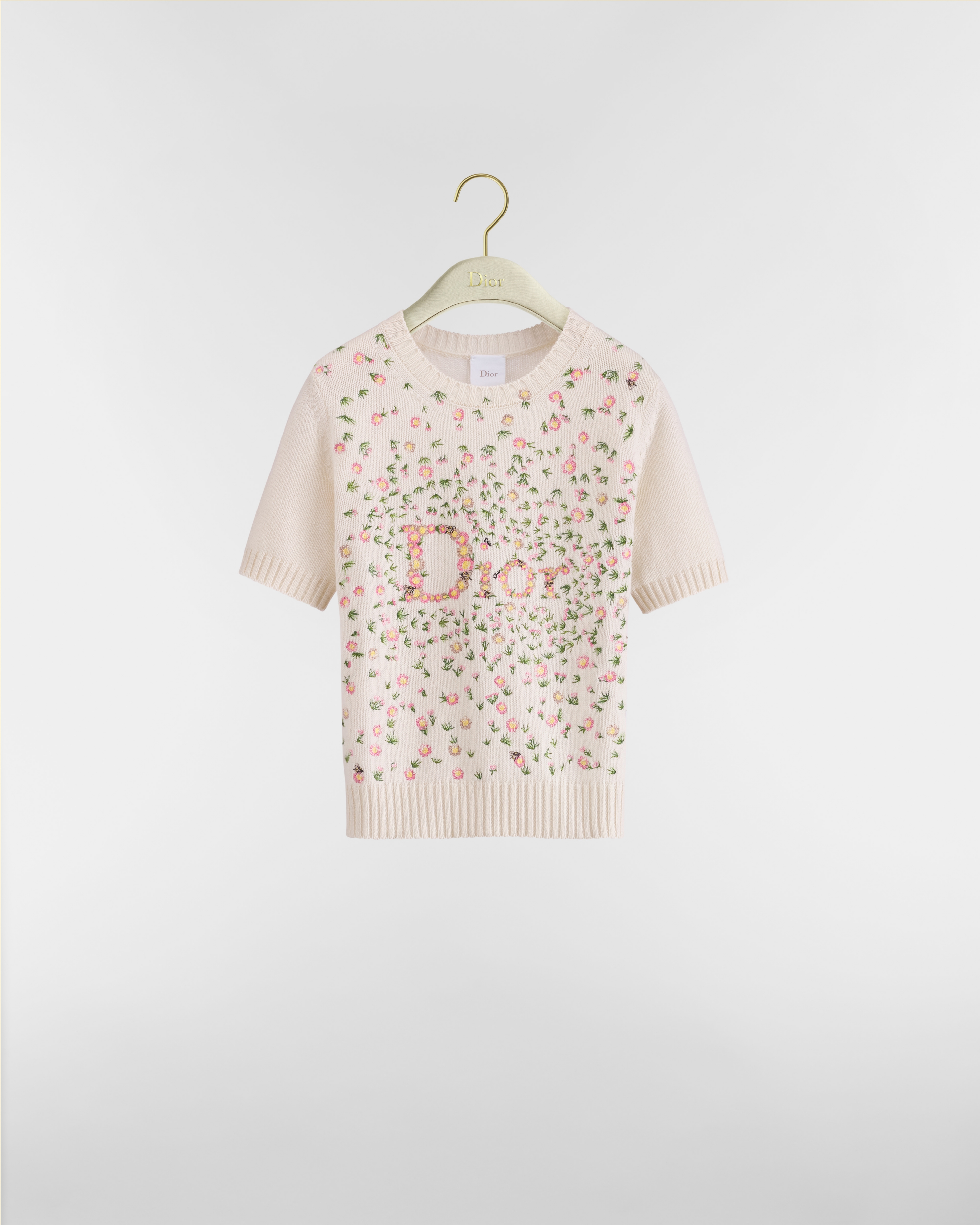 Short-Sleeved Embroidered Sweater
