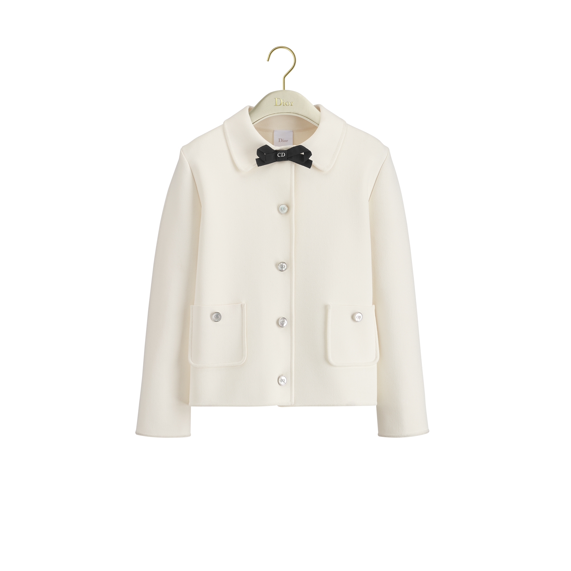 Cropped Jacket Ecru Technical Knit E01