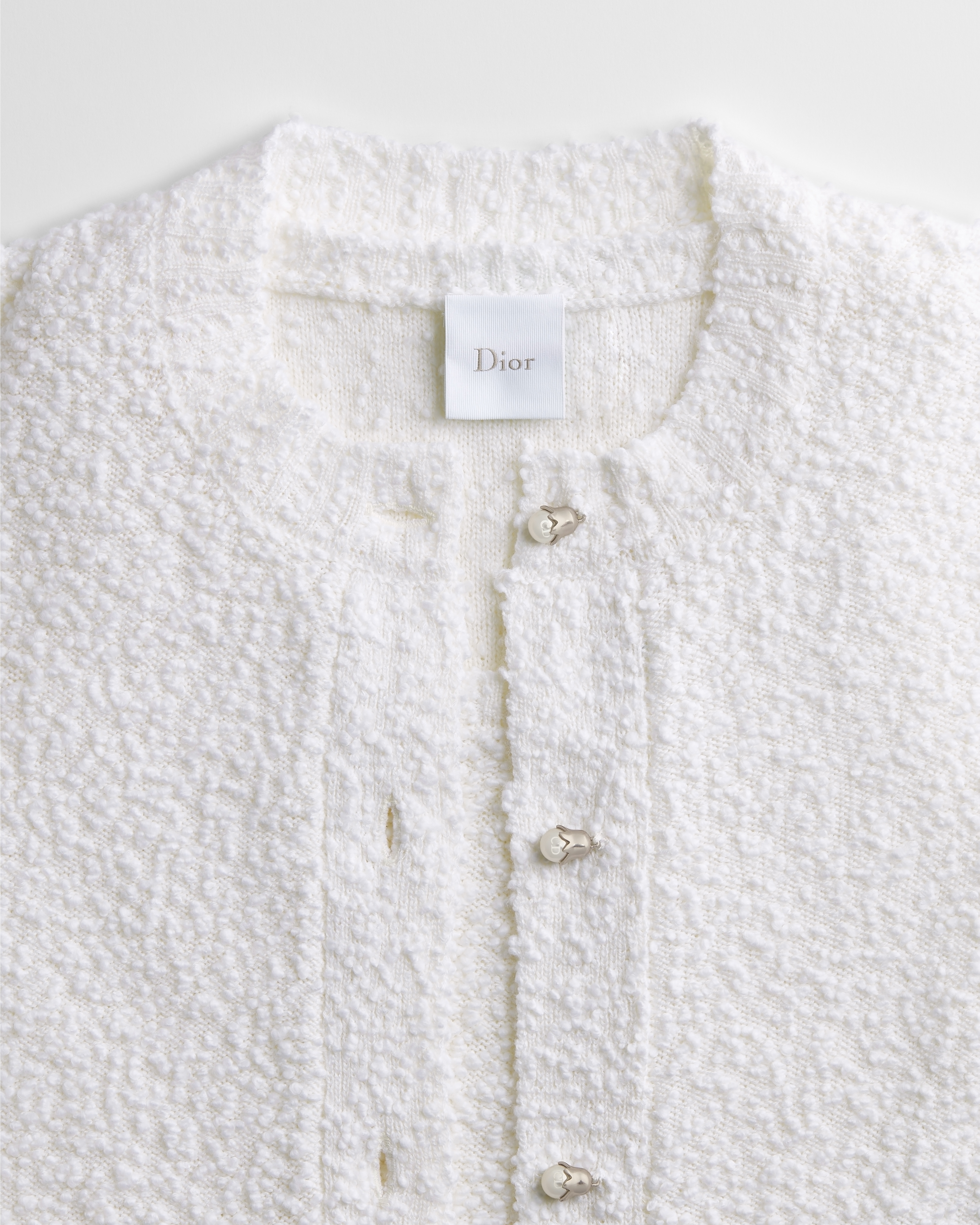 Twin-set Maille de coton et laine bouclette mélangés blancs E10