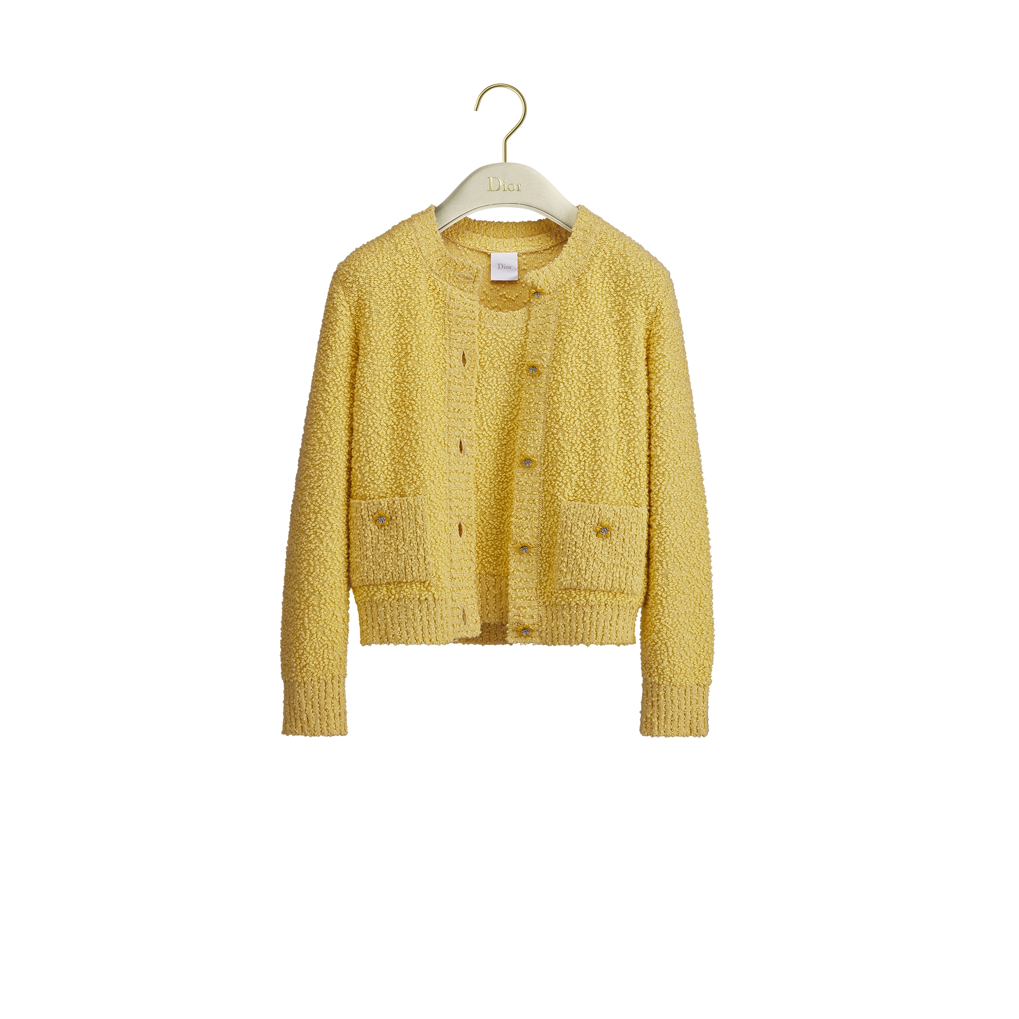  Punto buclé de mezcla de algodón y lana en Buttercup