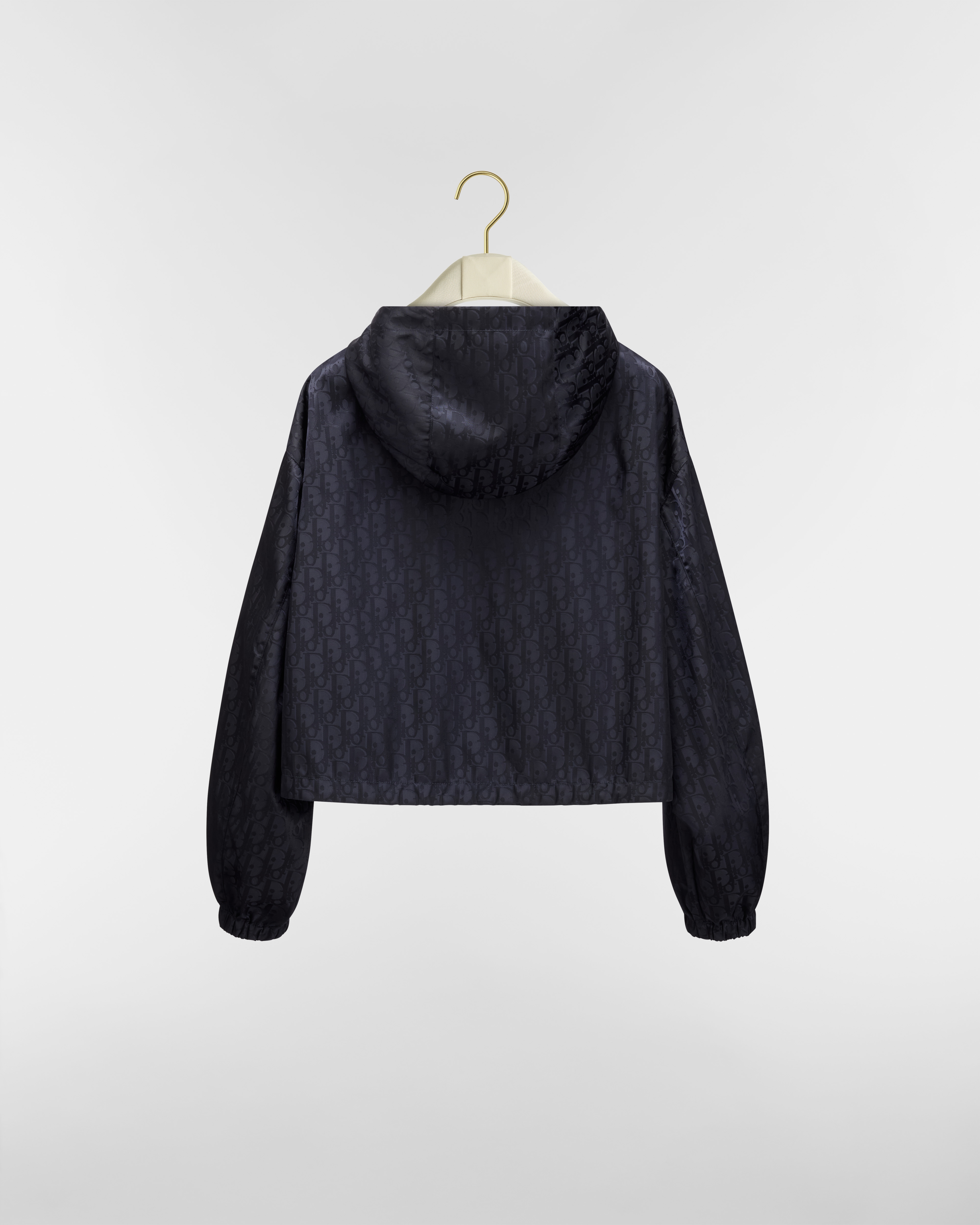 拉鏈短身外套 海軍藍 Dior Oblique 科技塔夫綢 E08