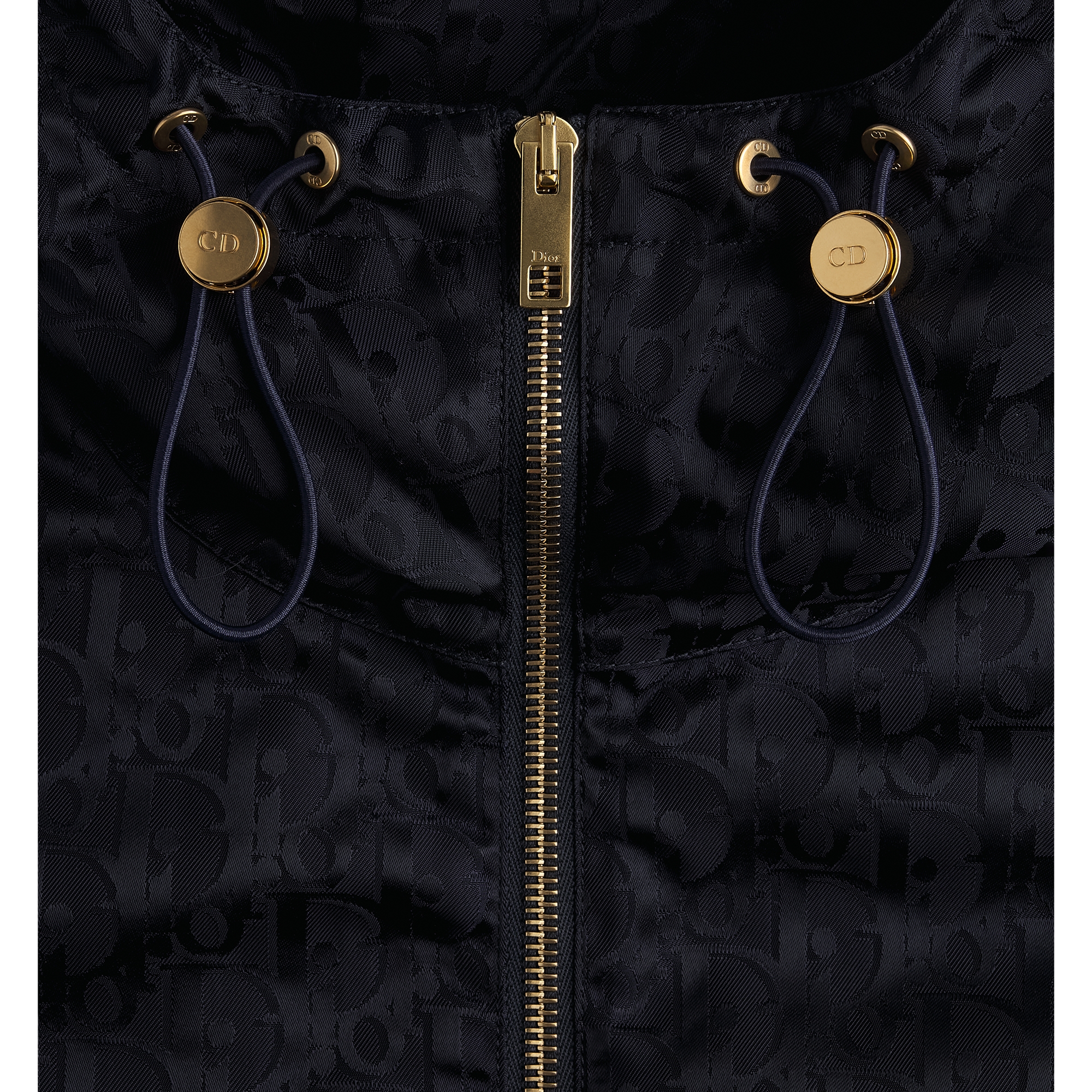 Zipped Jacket Navy Blue Dior Oblique Technical Taffeta E10