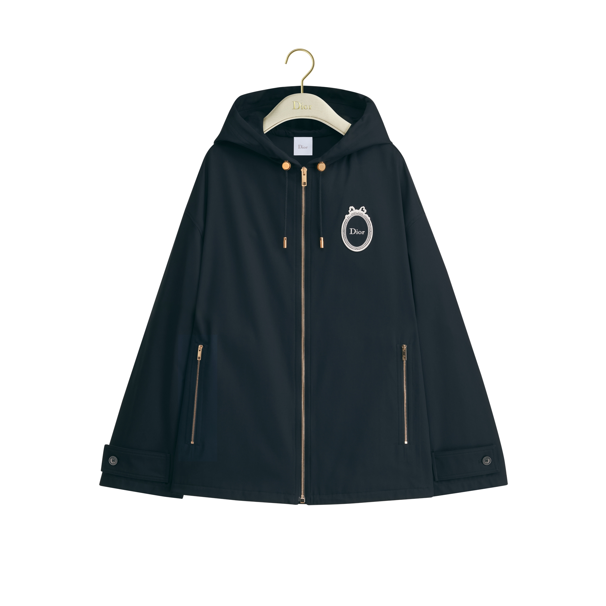  Navy Blue Cotton and Silk Gabardine