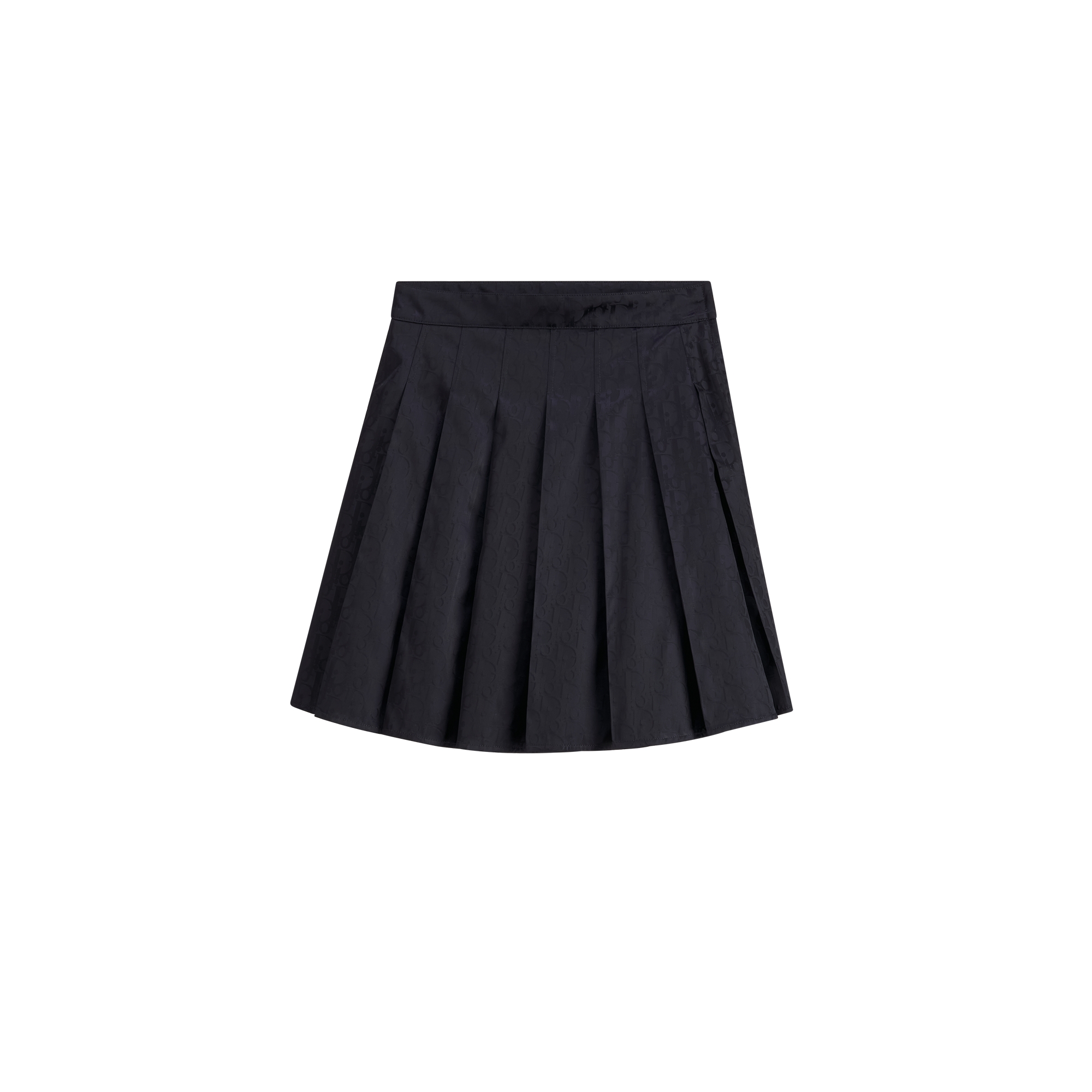 Pleated Miniskirt Navy Blue Dior Oblique Technical Taffeta E01