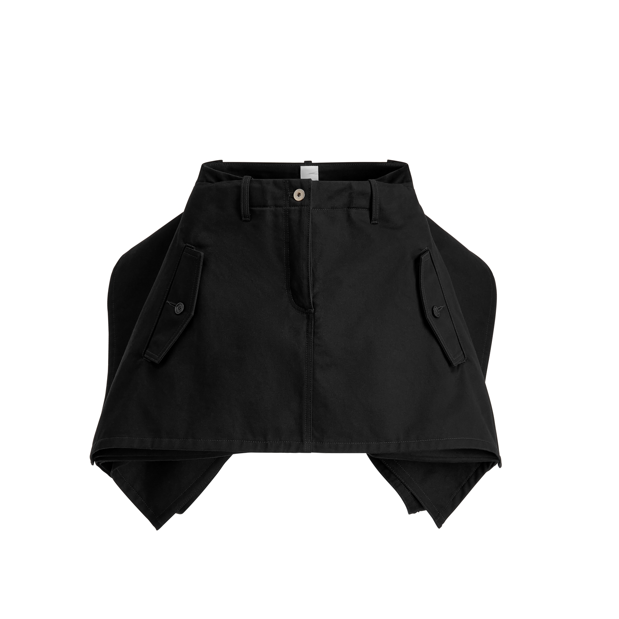 Ruffled Miniskirt Black Cotton Gabardine | DIOR US