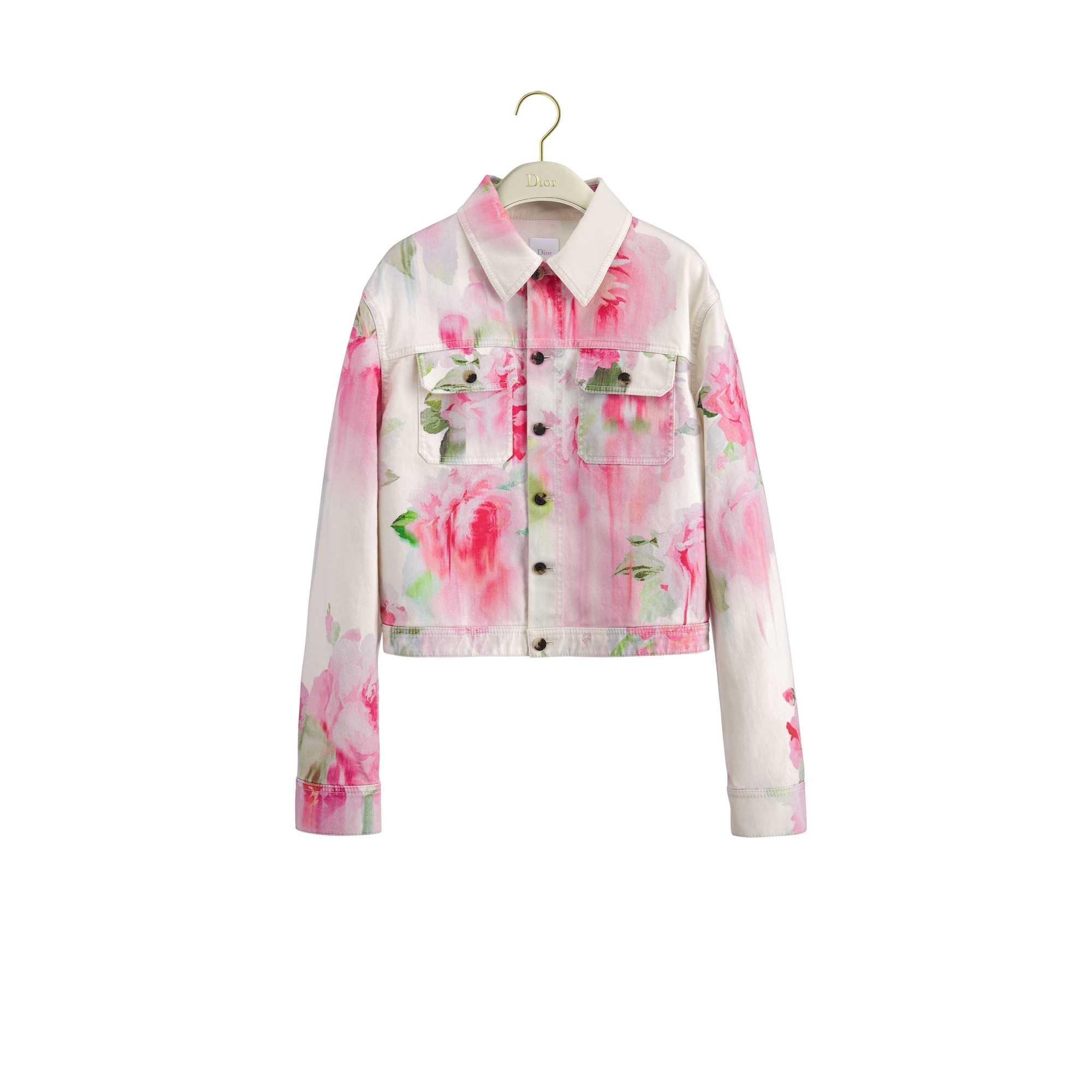 Jacket Multicolor Dior Painted Roses Cotton-Blend Denim | DIOR