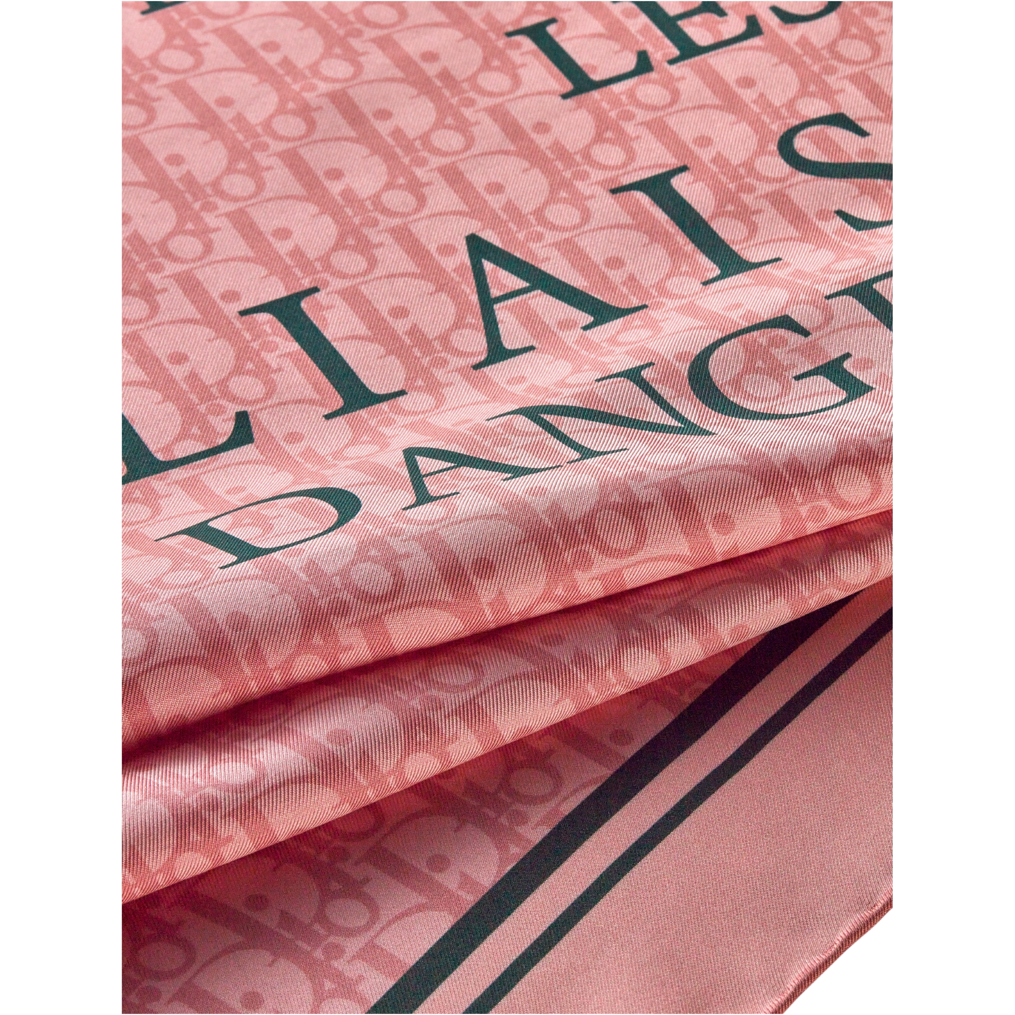 Book Cover 70 Square Scarf Pink and Green Silk Twill E09