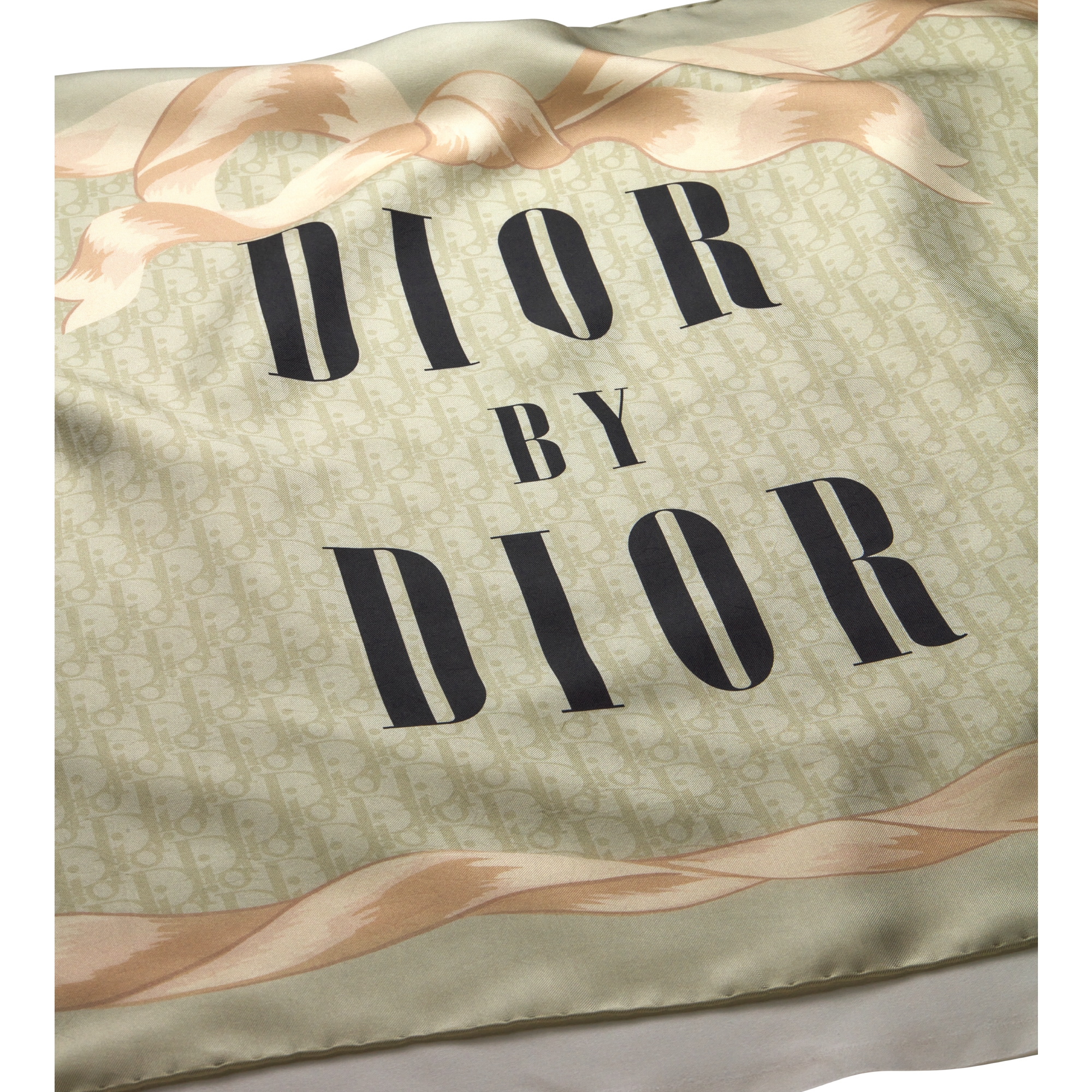 Book Cover 70 Square Scarf Beige and Black Silk Twill E09