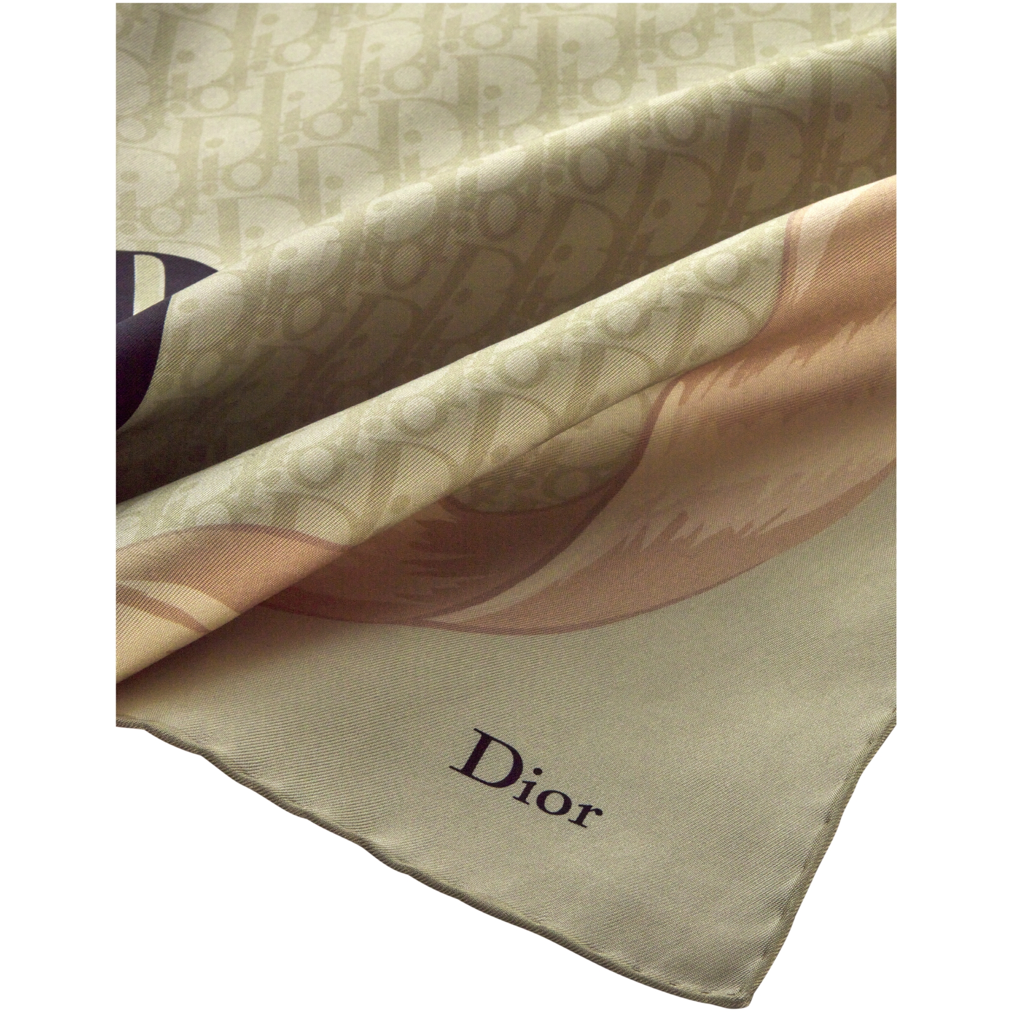 Book Cover 70 Square Scarf Beige and Black Silk Twill E10