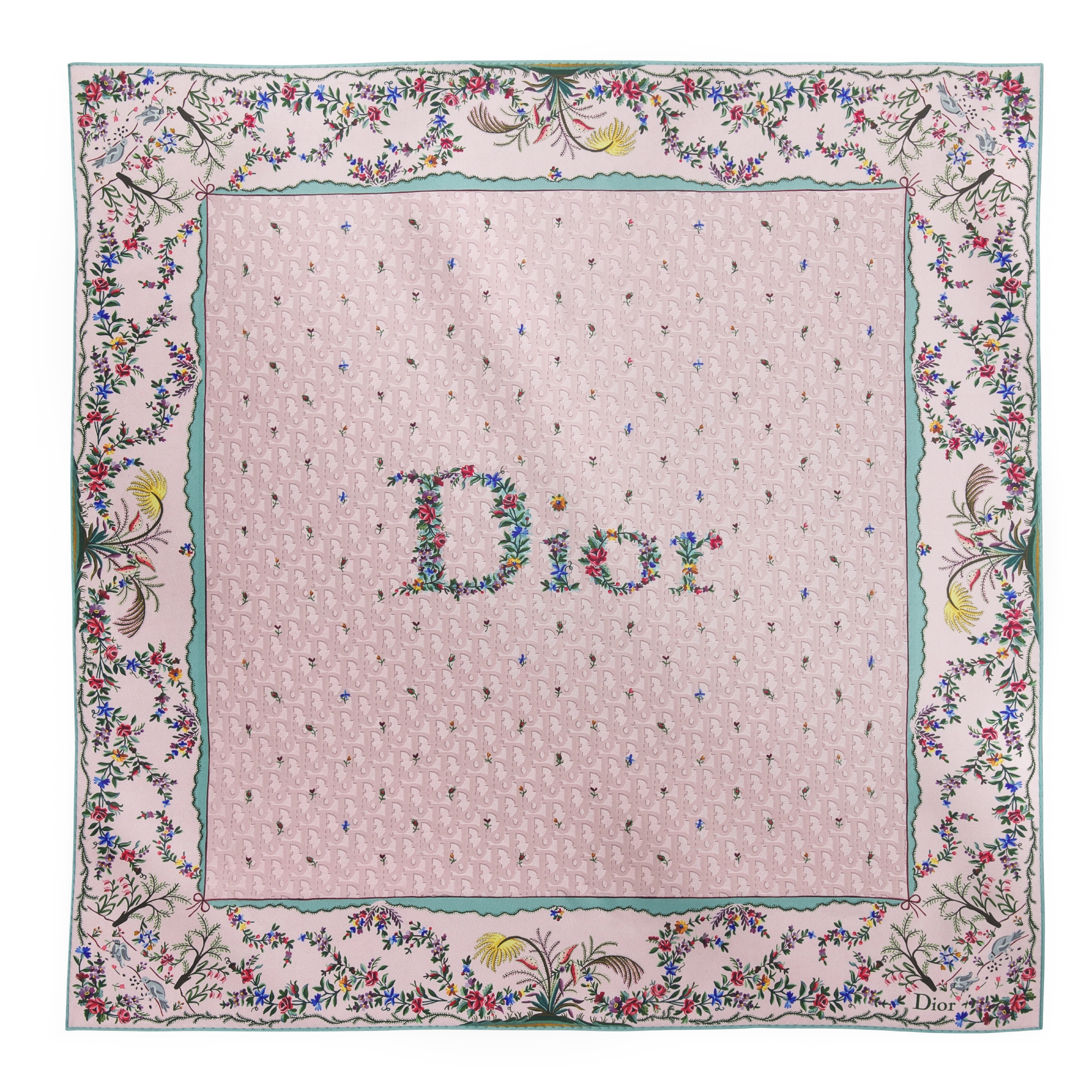  Pink Multicolor Silk Twill