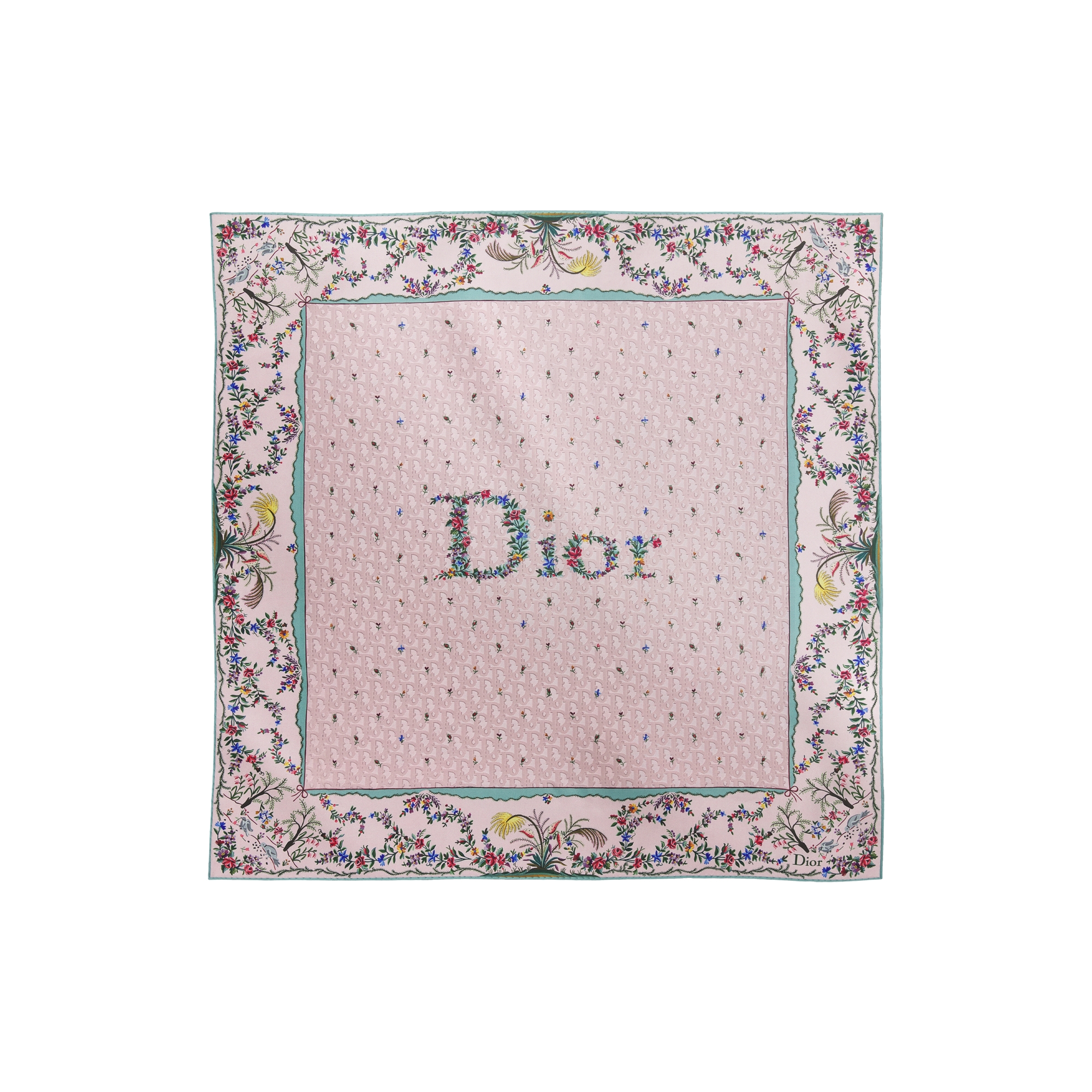  Twill de soie rose multicolore