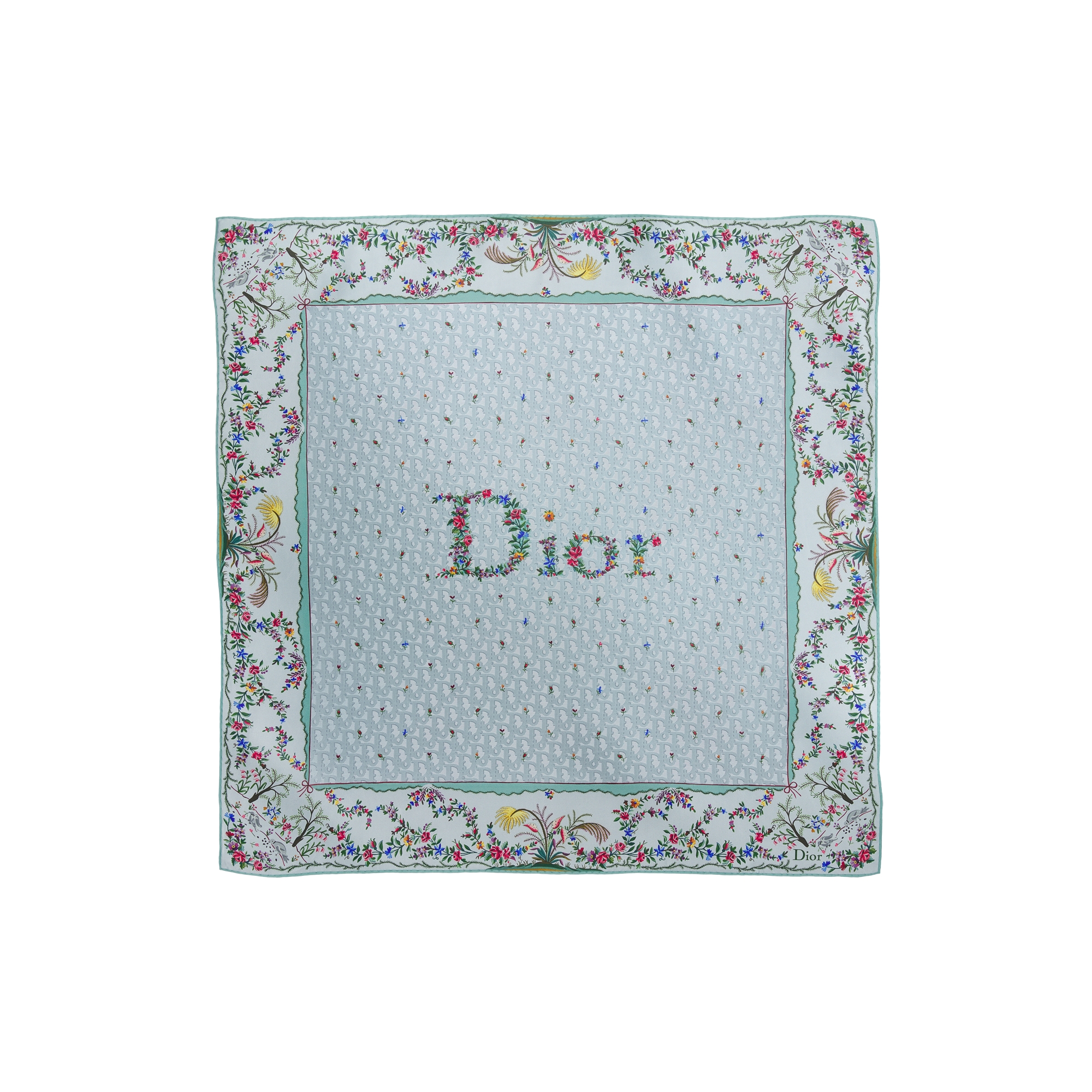  Blue Multicolor Silk Twill