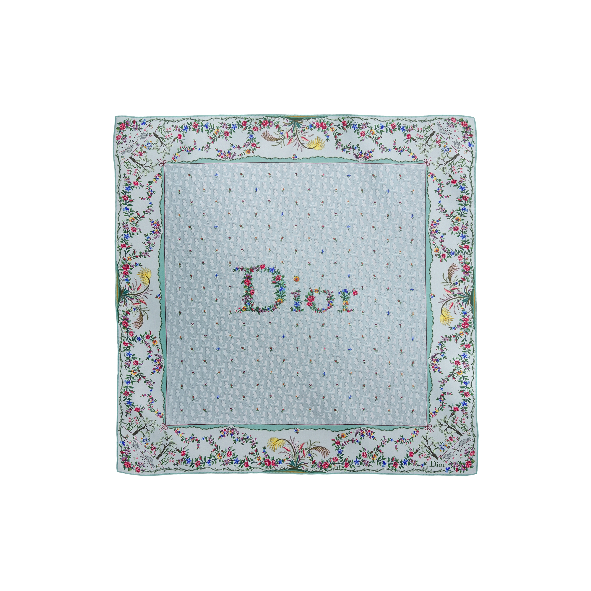  Twill de soie bleu multicolore