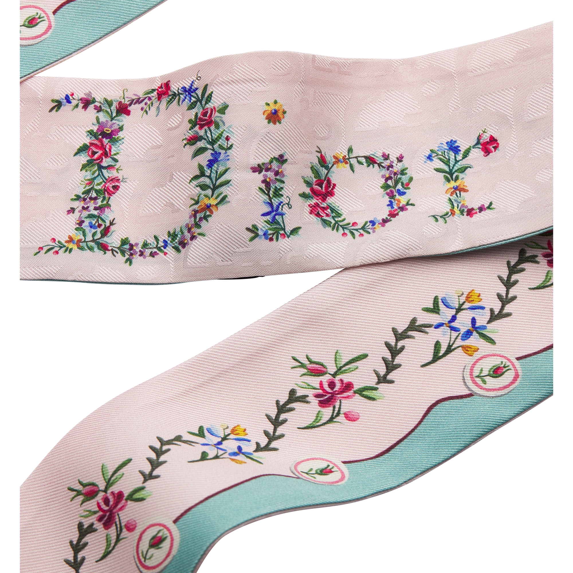 Dioramour Revolution Flowers Mitzah Scarf Pink Multicolor Silk Twill E09