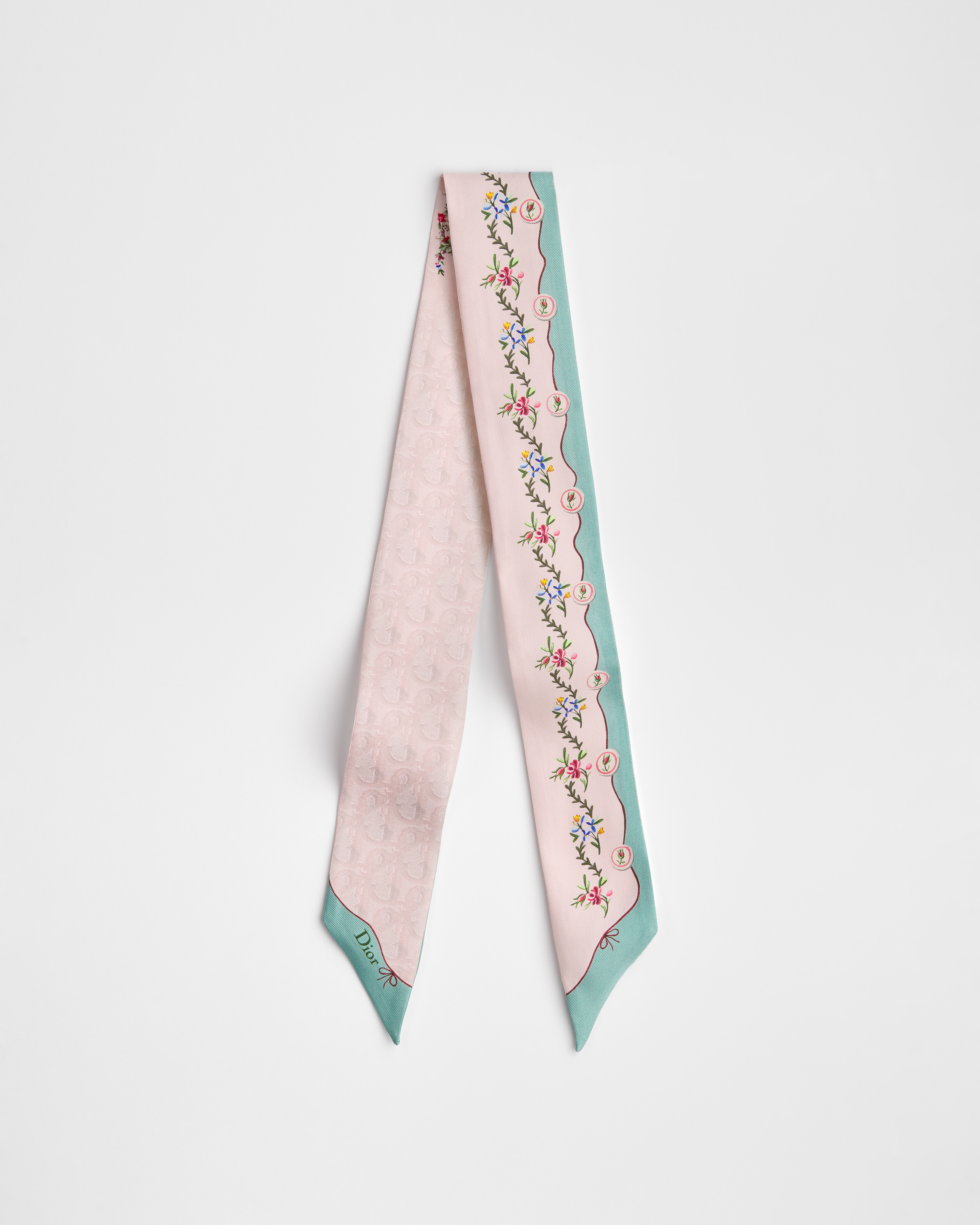 Mitzah Revolution Flowers Dioramour Twill de soie rose multicolore E01