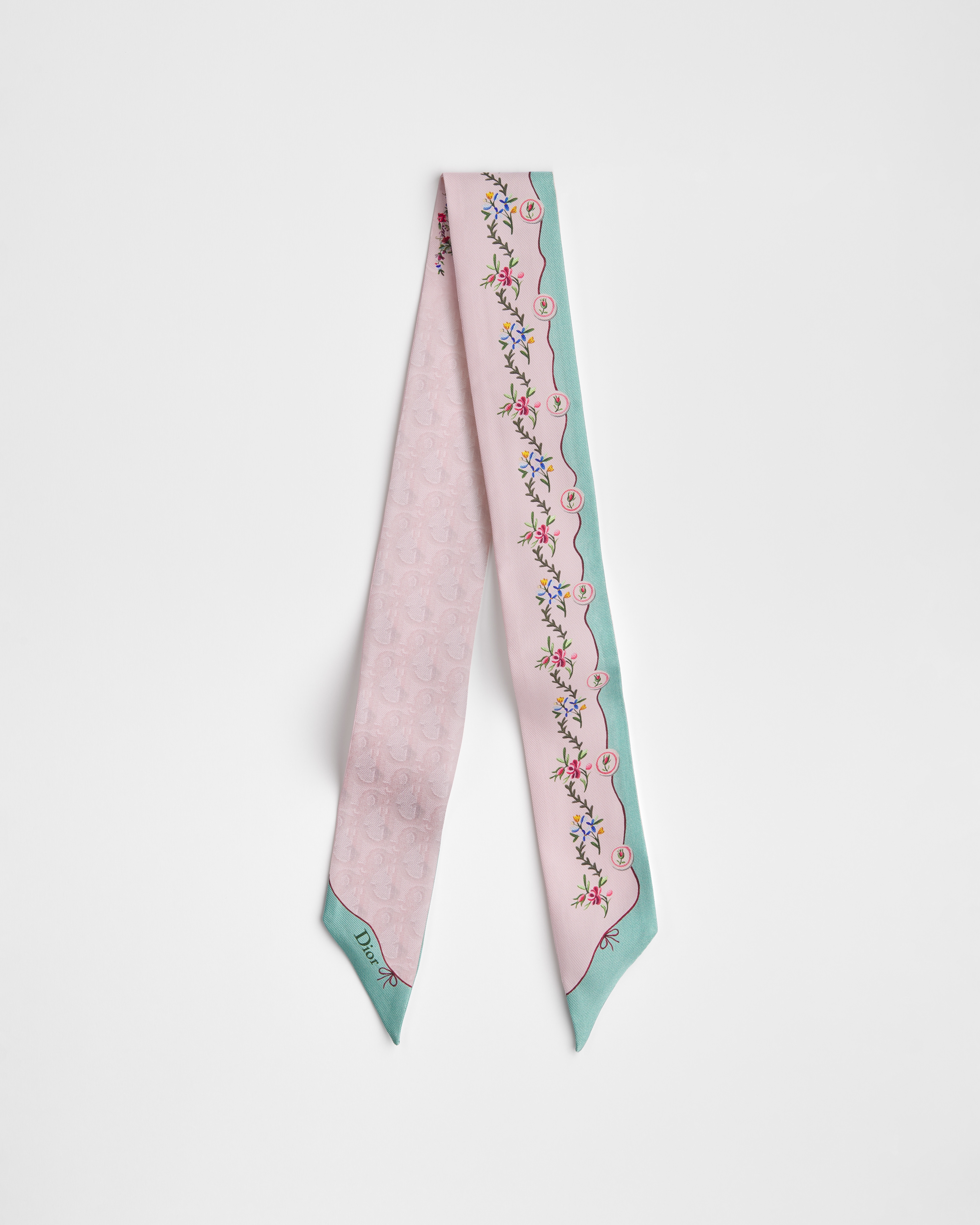 Dioramour Revolution Flowers Mitzah Scarf Pink Multicolor Silk Twill E02