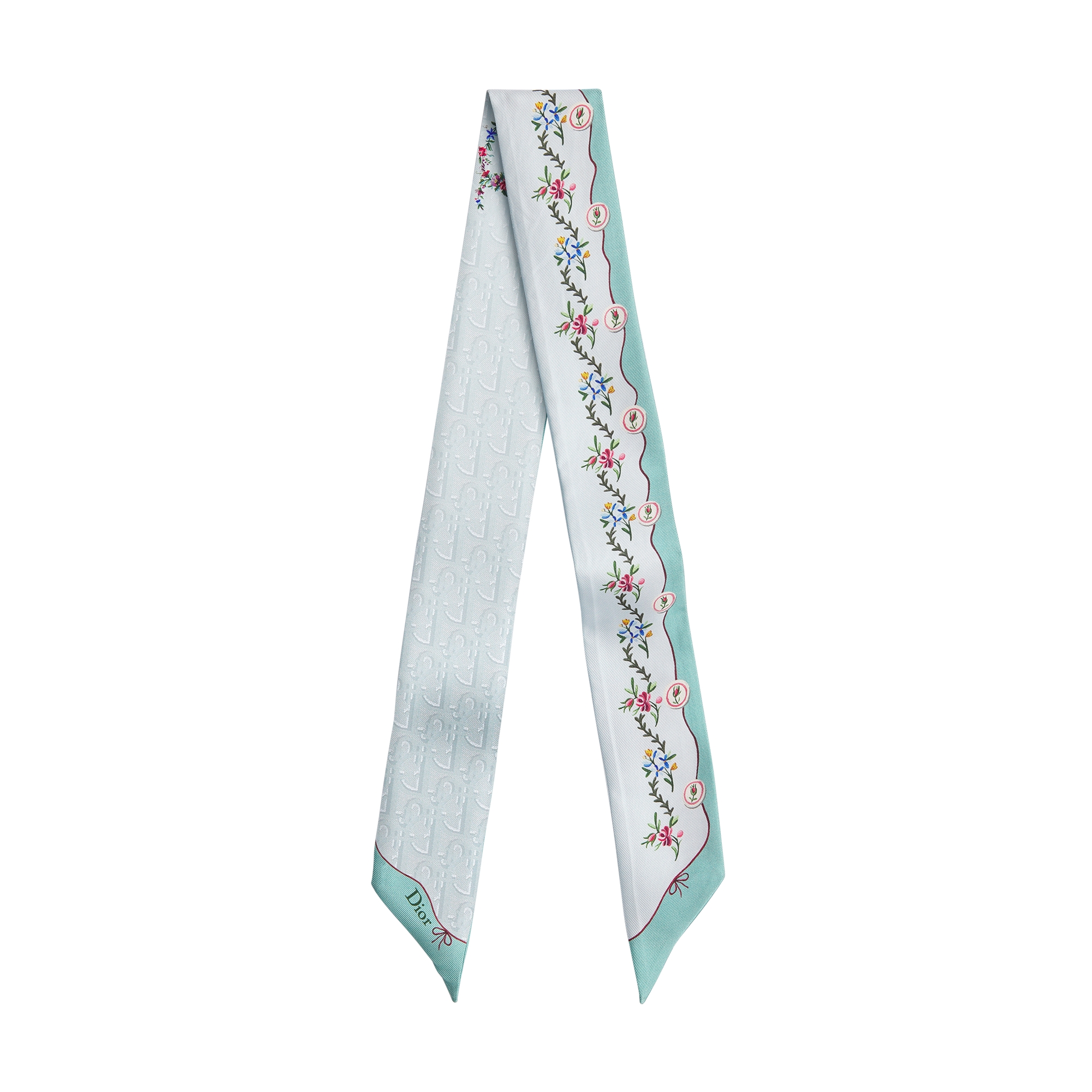  Blue Multicolor Silk Twill