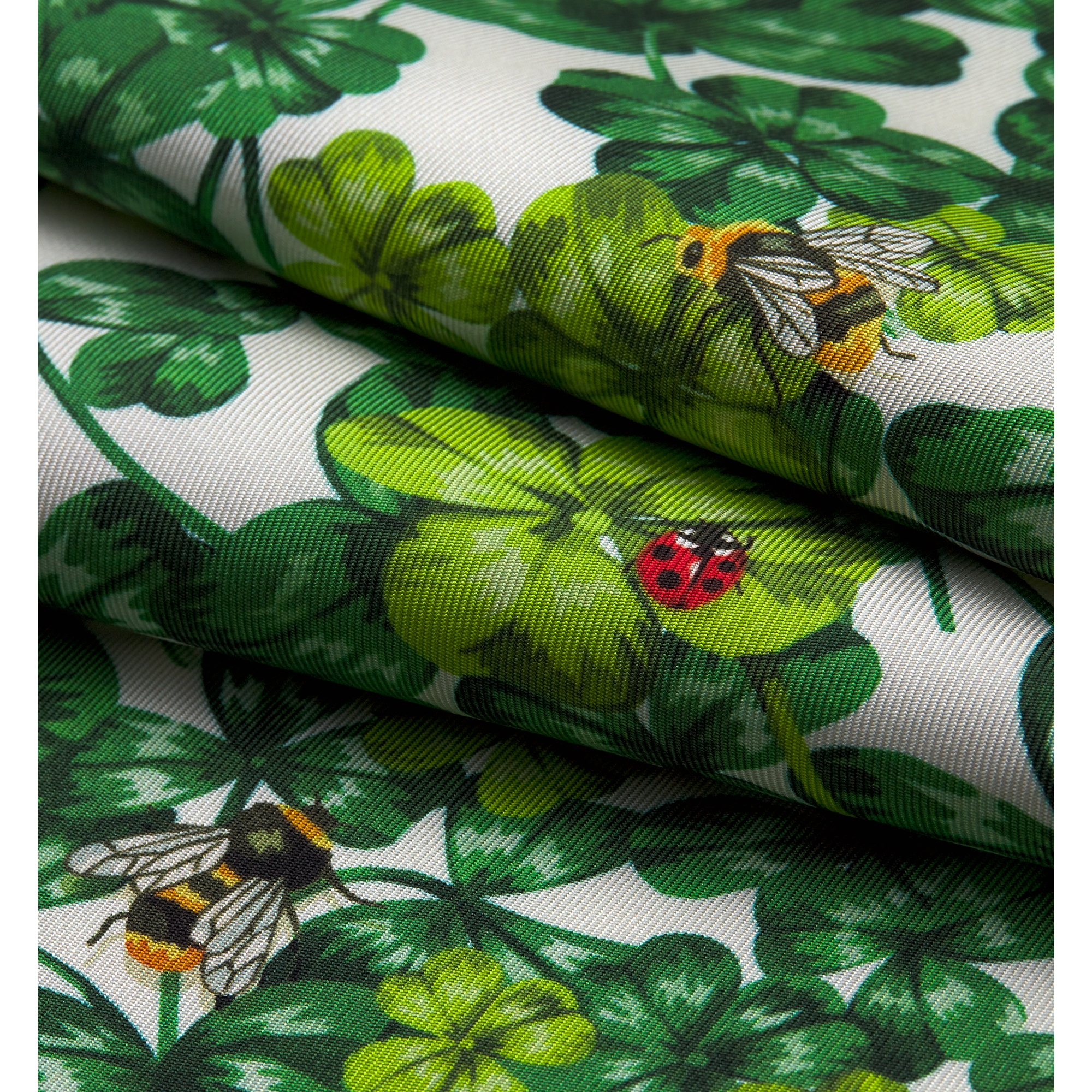 Dior Clover 90 Square Scarf Green and Fuchsia Silk Twill E10