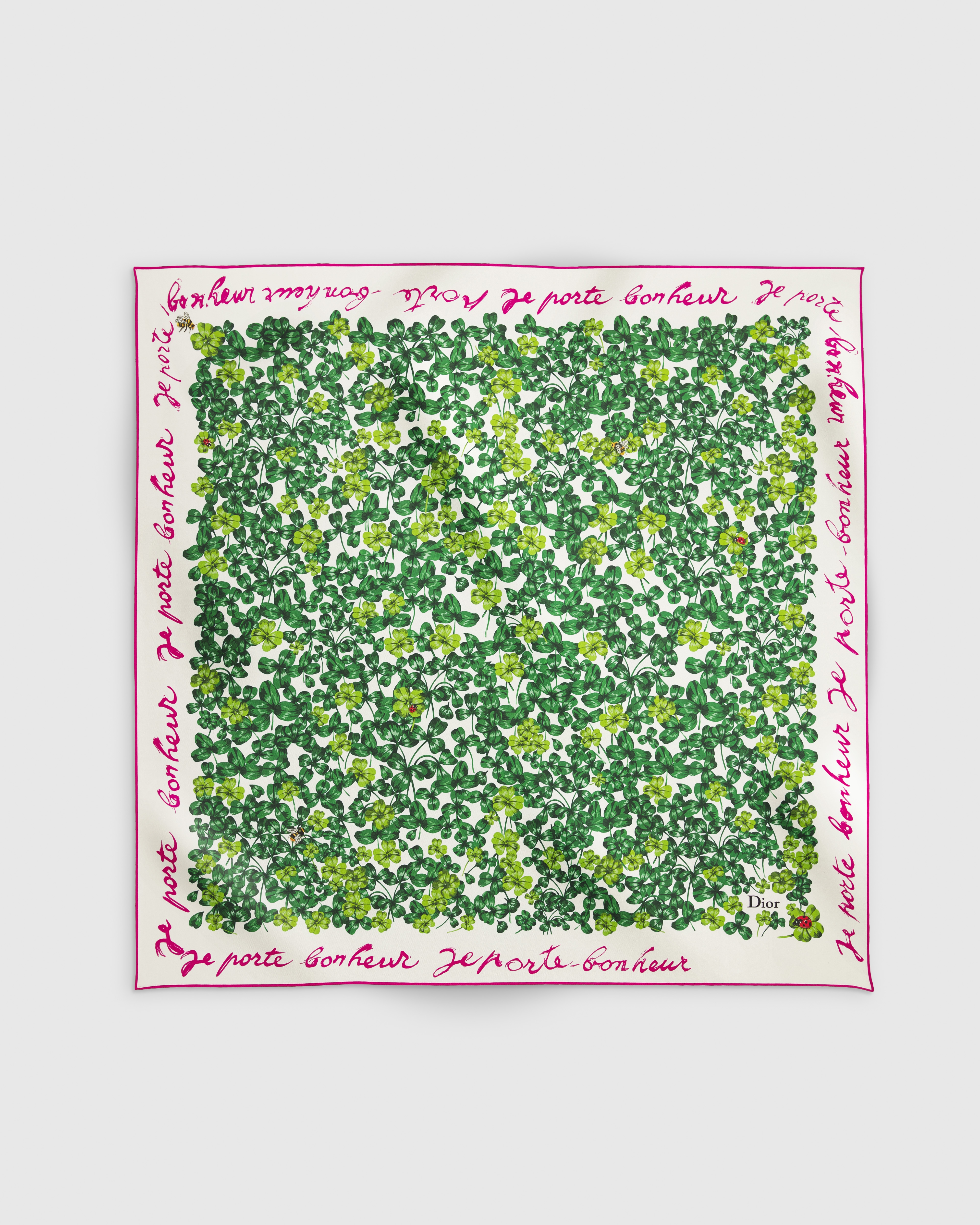 Dior Clover 90 スクエアスカーフ シルクツイル E01