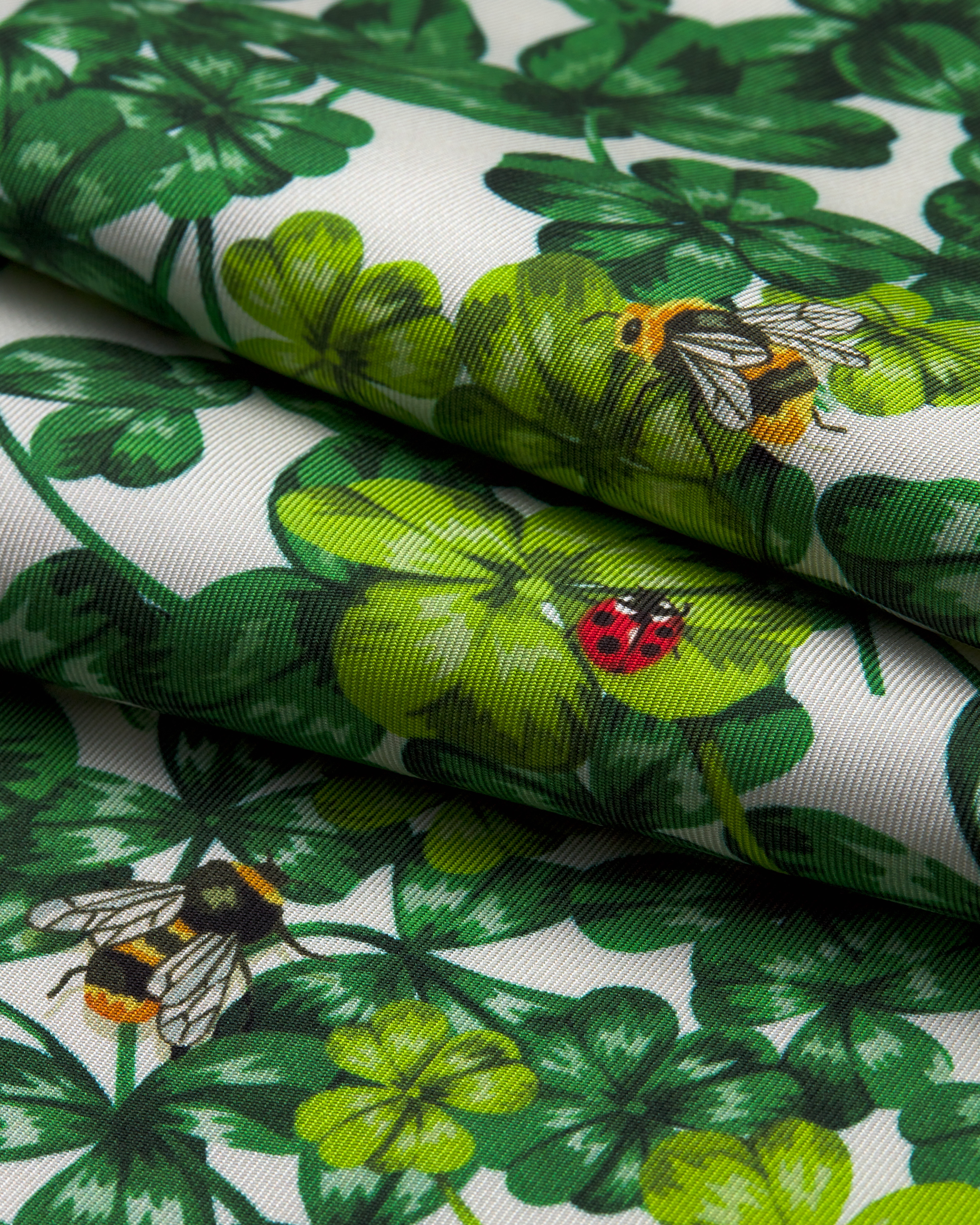 Dior Clover 90 Square Scarf Green and Fuchsia Silk Twill E10