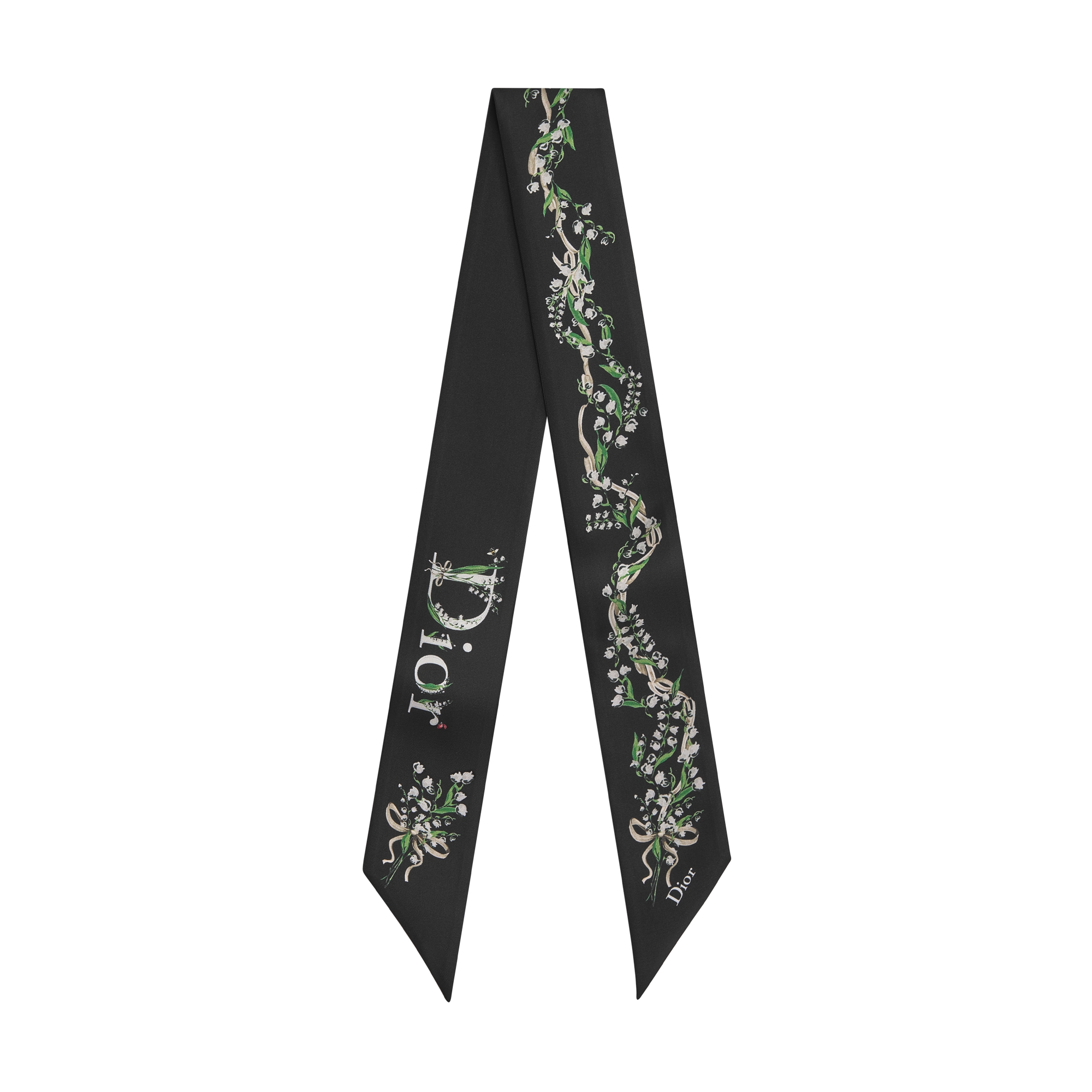 Lily of the Valley Mitzah Scarf Black Multicolor Silk Twill | DIOR