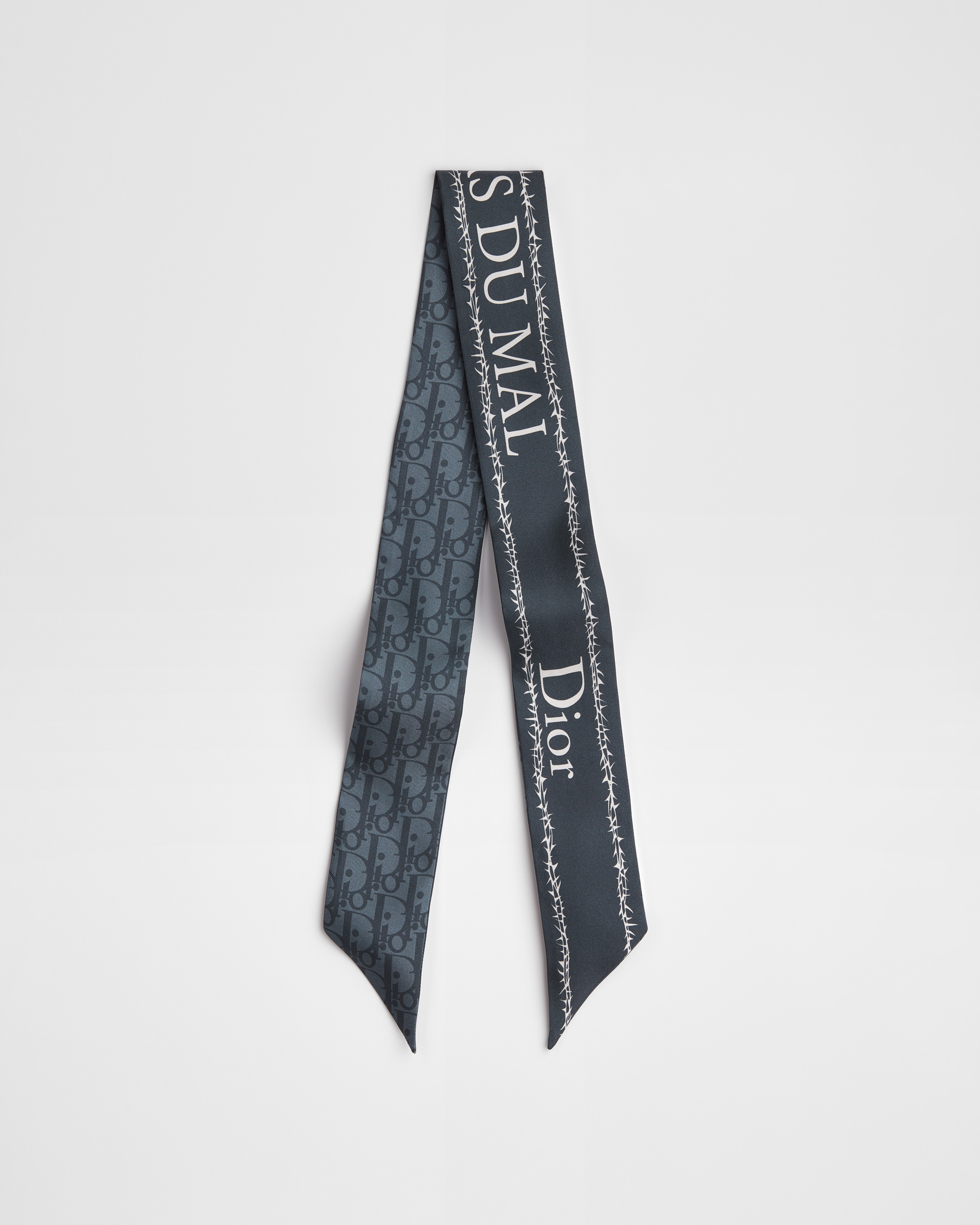 Book Cover Mitzah 絲巾 藍色和白色真絲斜紋布 E01